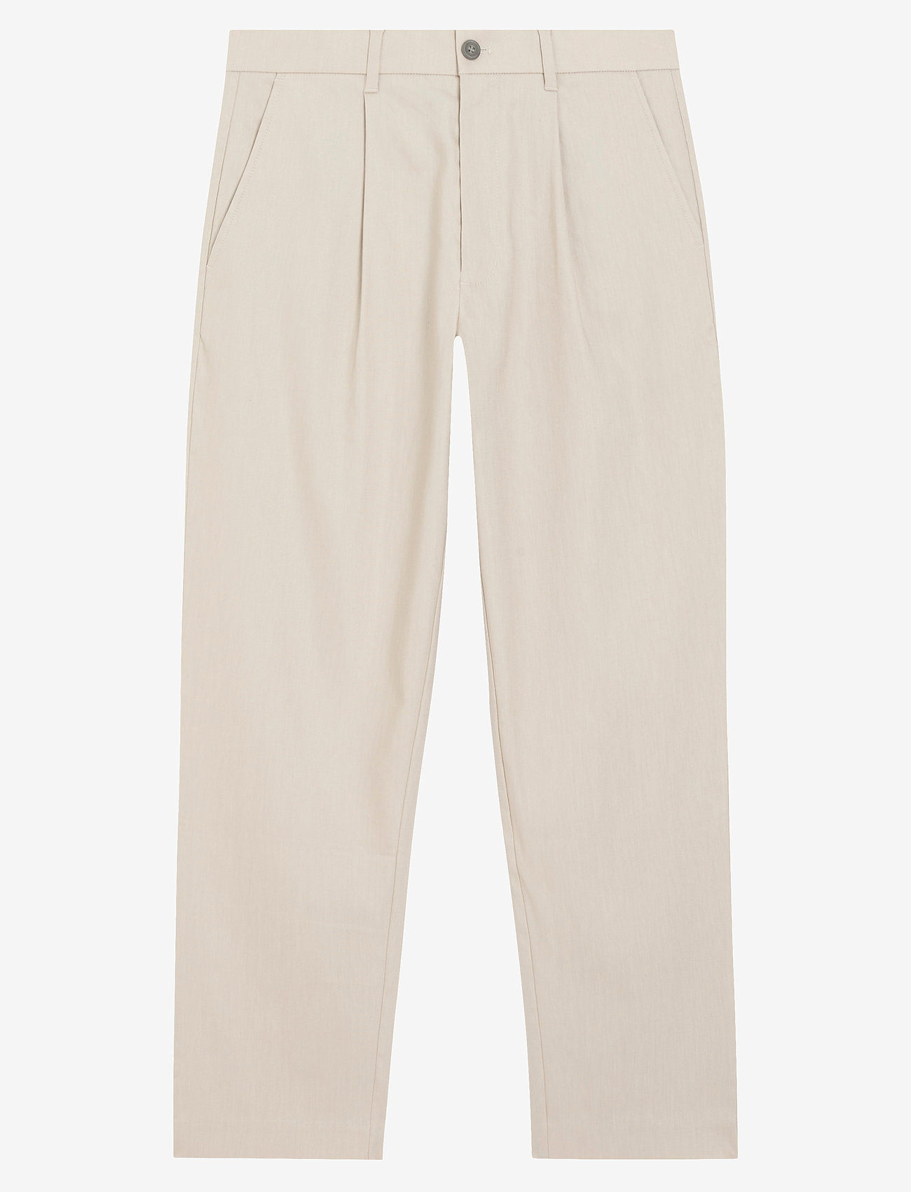 Calvin Klein - LINEN LYOCELL STRETCH TAPERED - linased püksid - silver lining - 0