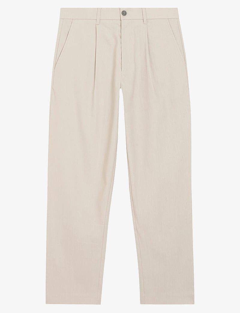 Calvin Klein - LINEN LYOCELL STRETCH TAPERED - linased püksid - silver lining - 0