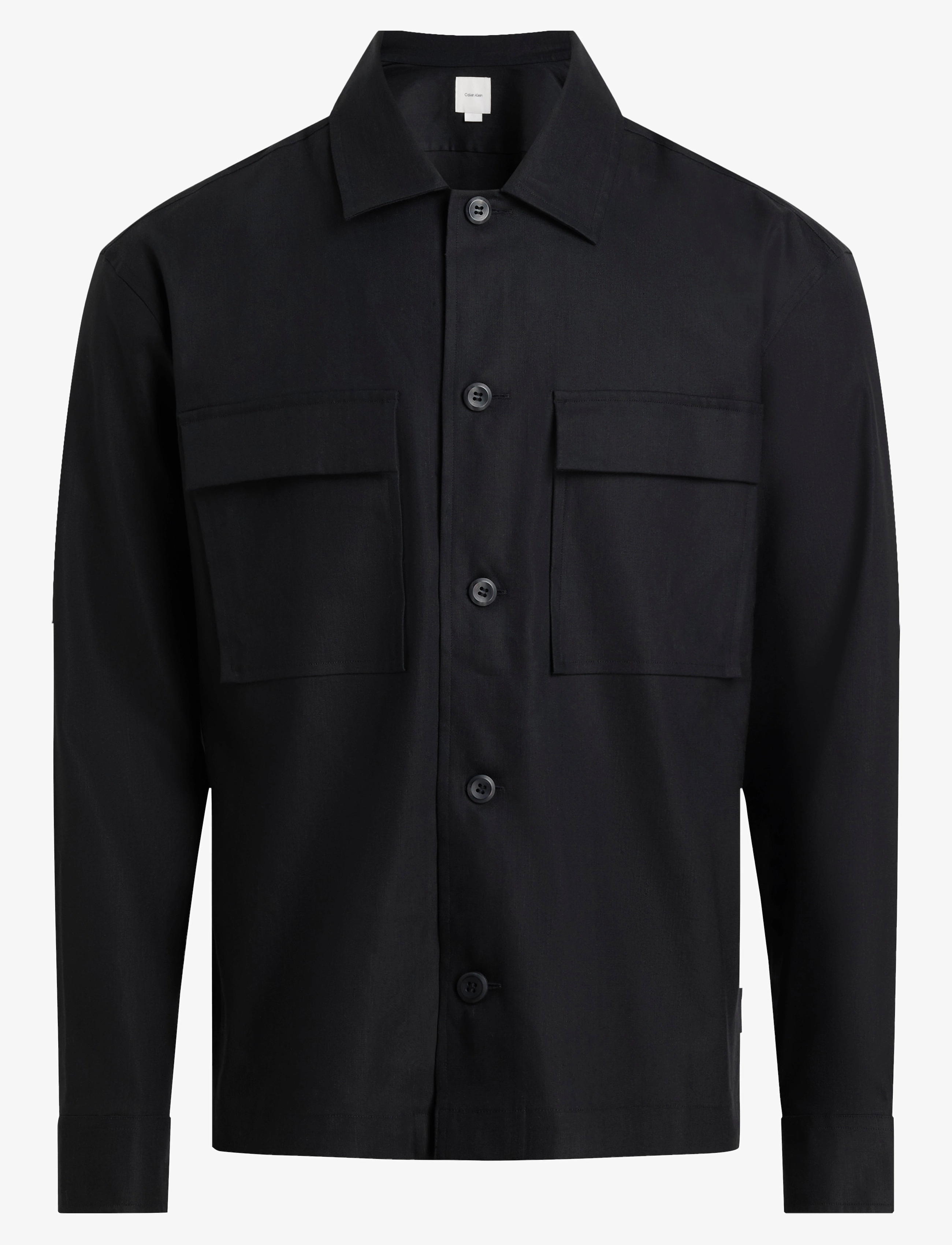 Calvin Klein - LINEN LYOCELL STRETCH OVERSHIRT - ck black - 1