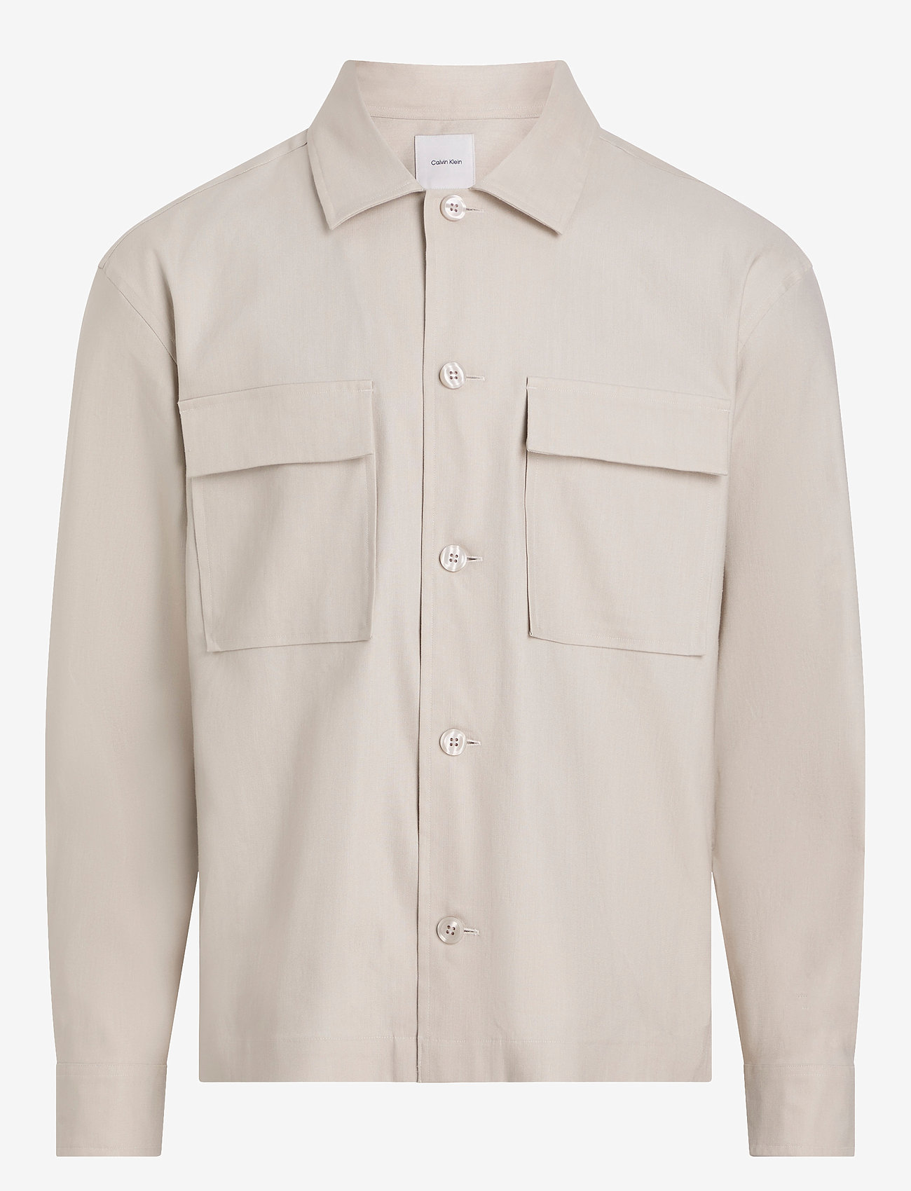 Calvin Klein - LINEN LYOCELL STRETCH OVERSHIRT - silver lining - 1