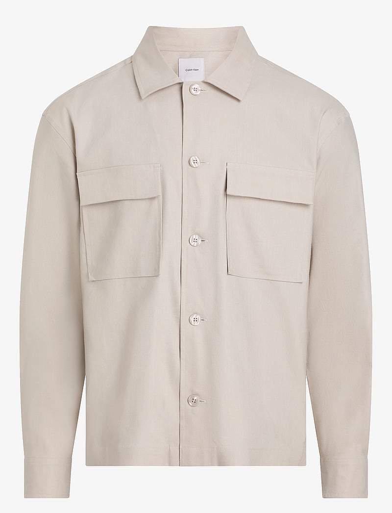 Calvin Klein - LINEN LYOCELL STRETCH OVERSHIRT - silver lining - 1