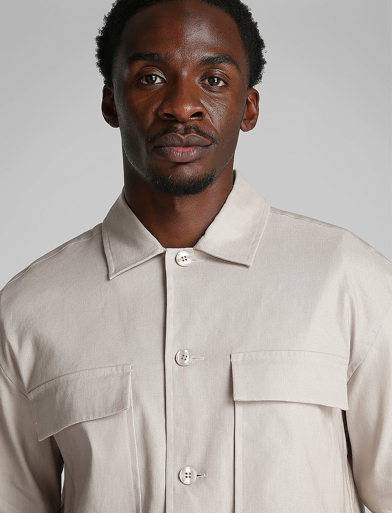 Calvin Klein - LINEN LYOCELL STRETCH OVERSHIRT - silver lining - 3