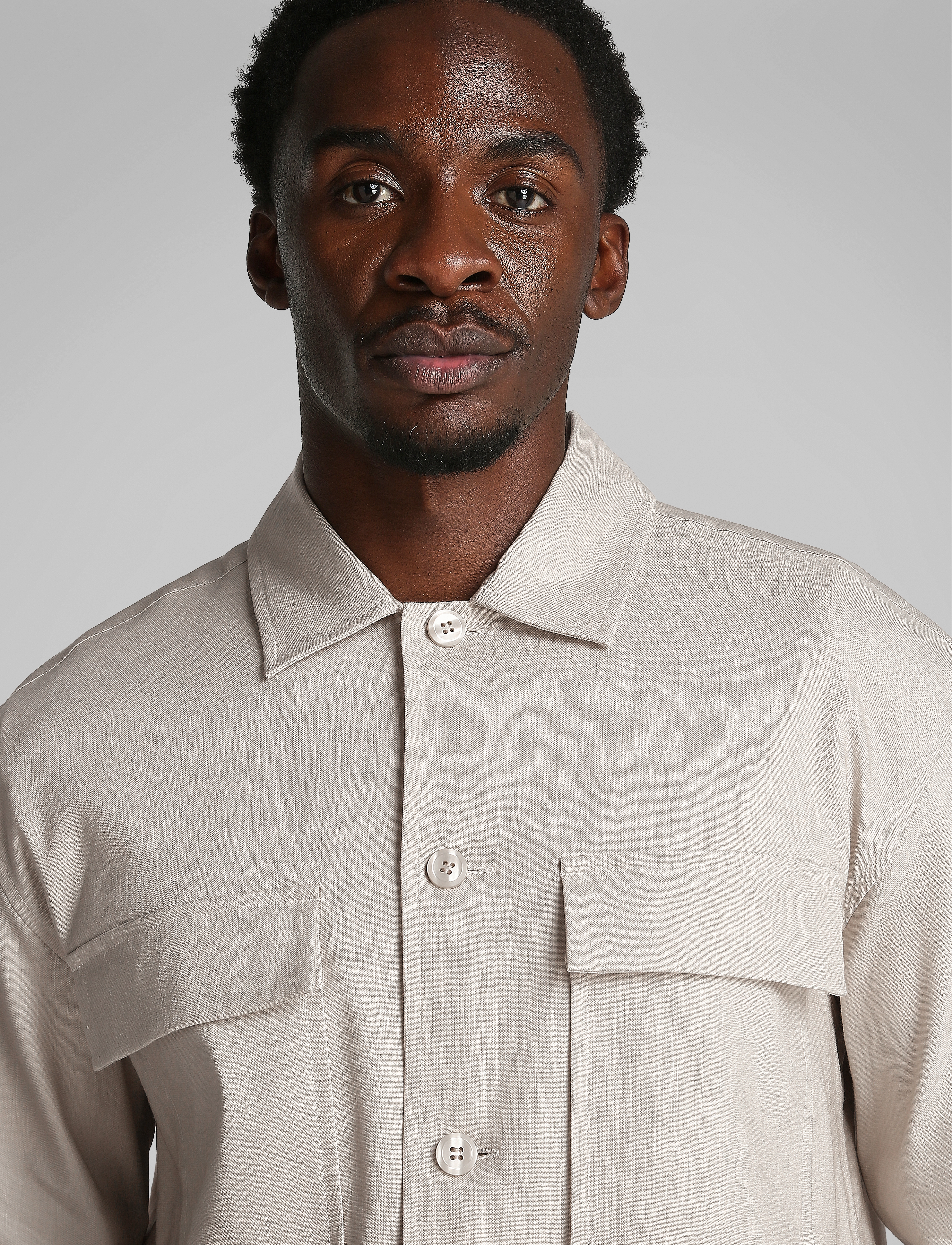 Calvin Klein - LINEN LYOCELL STRETCH OVERSHIRT - silver lining - 3