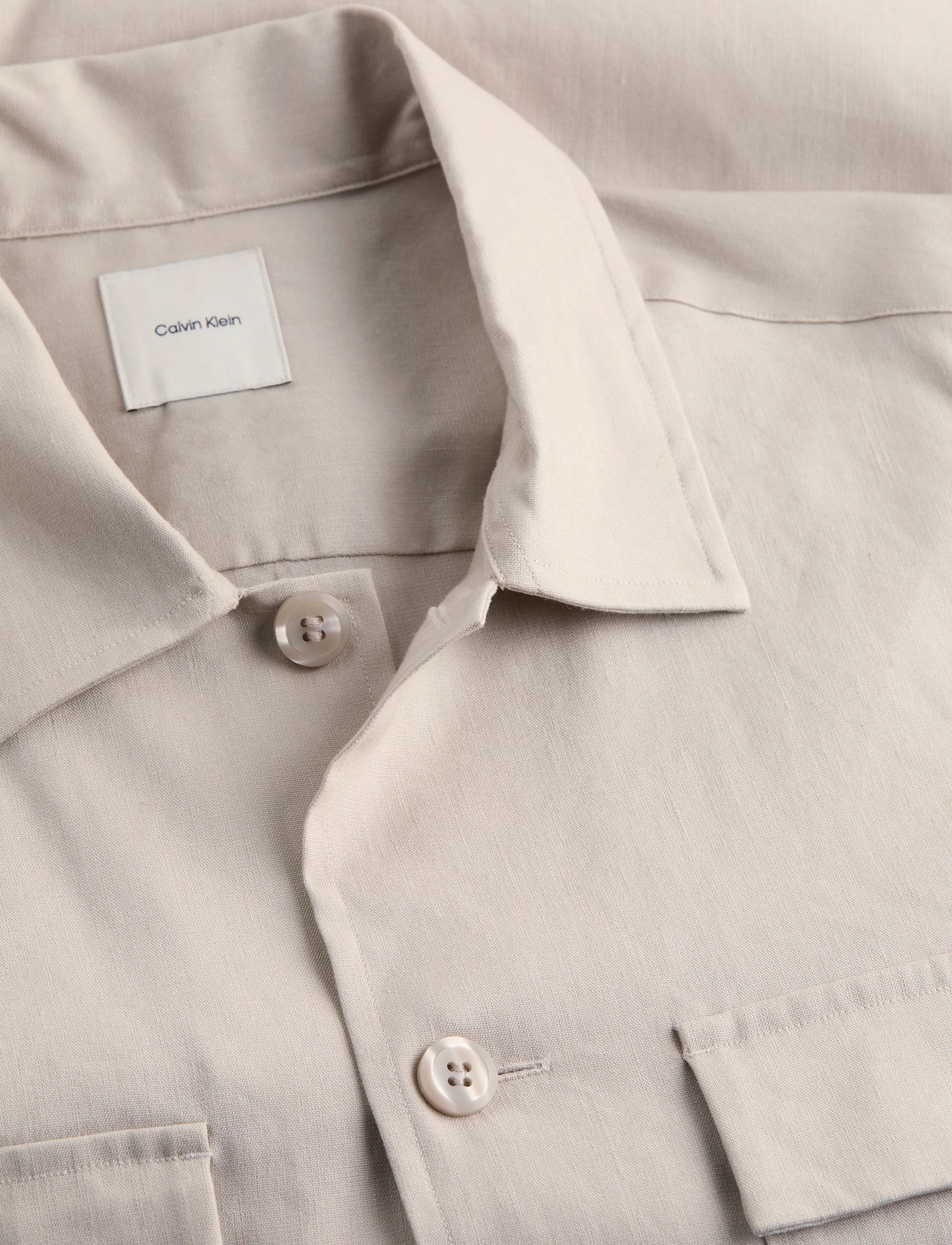 Calvin Klein - LINEN LYOCELL STRETCH OVERSHIRT - silver lining - 4