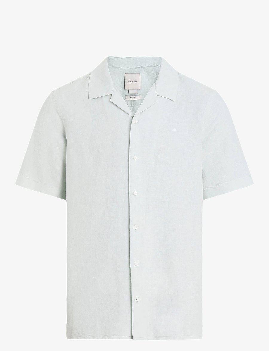 Calvin Klein - LINEN COTTON CUBAN S/S SHIRT - smoke - 1