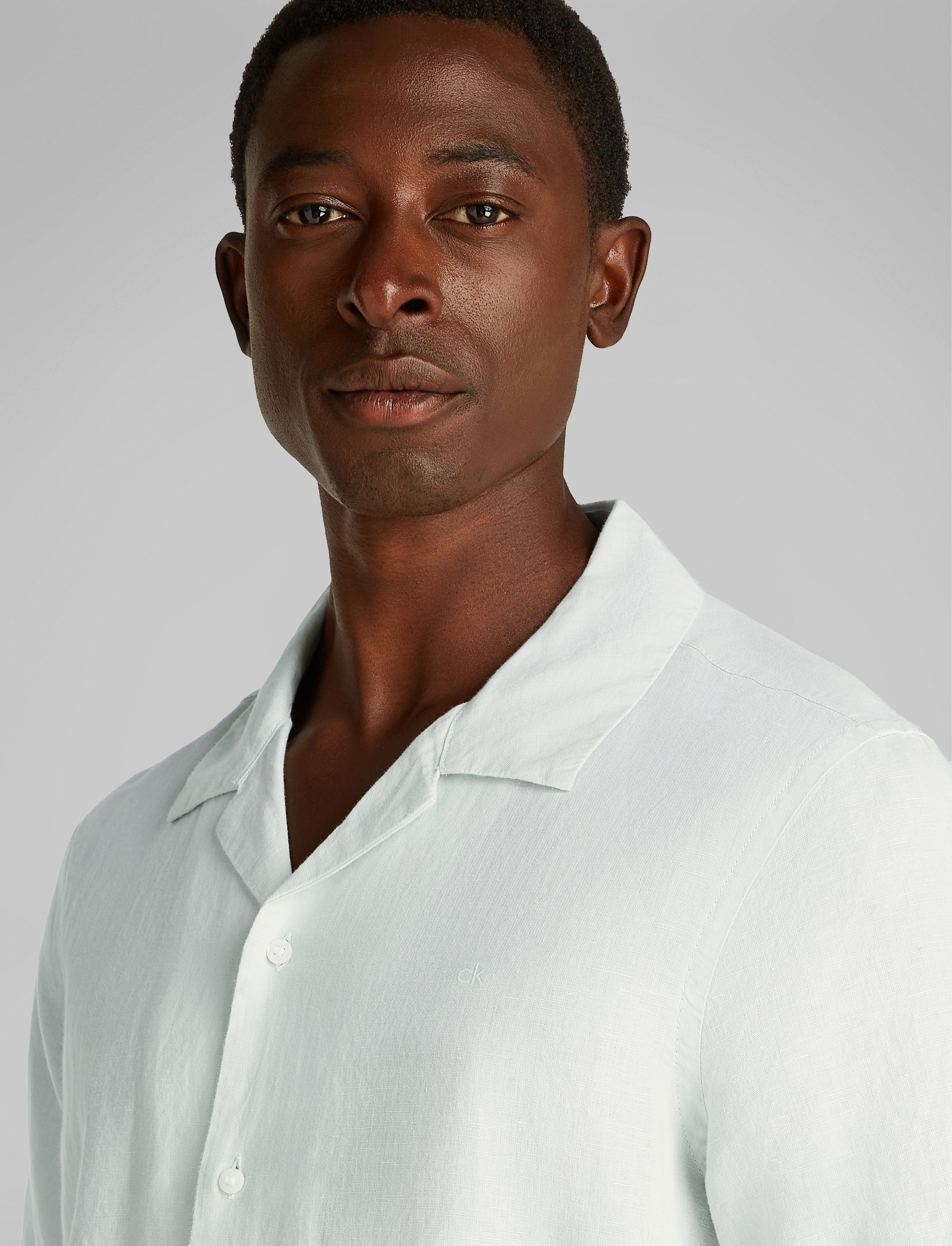 Calvin Klein - LINEN COTTON CUBAN S/S SHIRT - smoke - 3