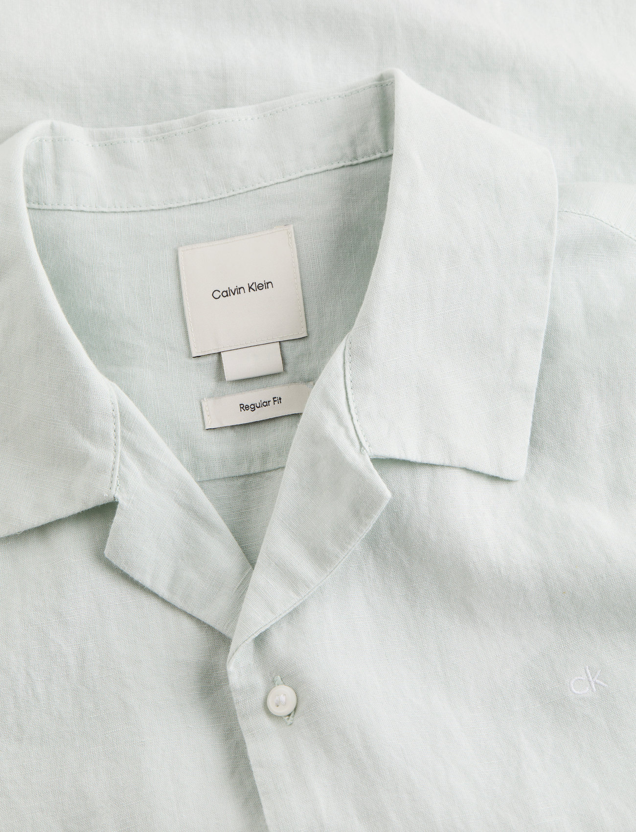 Calvin Klein - LINEN COTTON CUBAN S/S SHIRT - linneskjortor - smoke - 4
