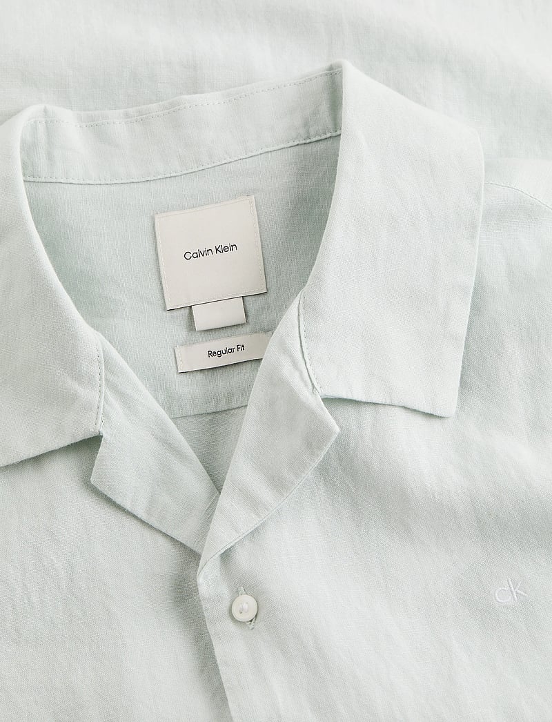 Calvin Klein - LINEN COTTON CUBAN S/S SHIRT - linneskjortor - smoke - 4
