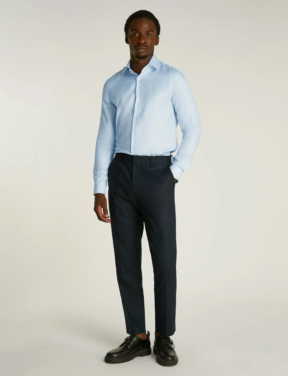 Calvin Klein - NON IRON STRUCTURE SLIM SHIRT - formelle skjorter - sweet blue - 4