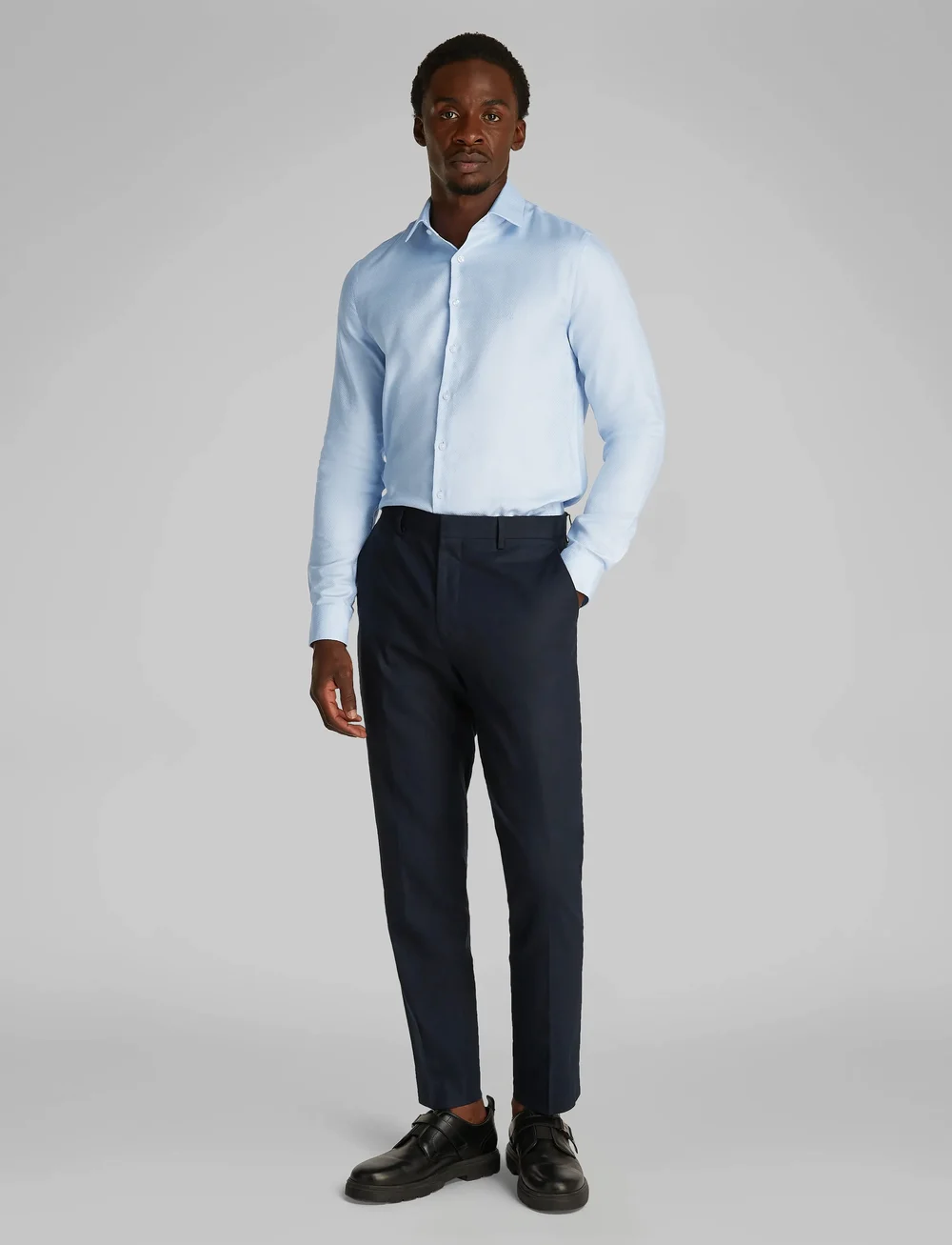 Calvin Klein - NON IRON STRUCTURE SLIM SHIRT - formelle skjorter - sweet blue - 5