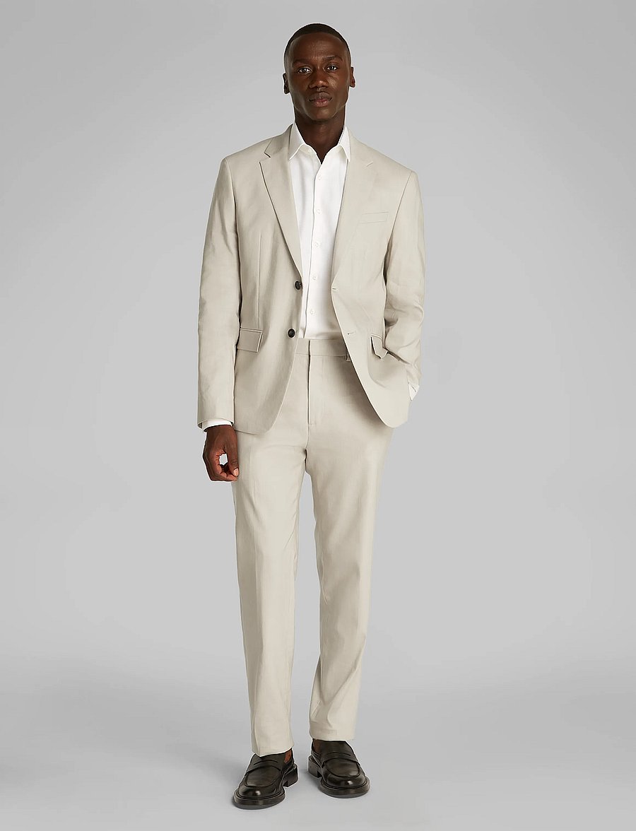 Calvin Klein - LINEN LYOCELL STRETCH BLAZER - silver lining - 0