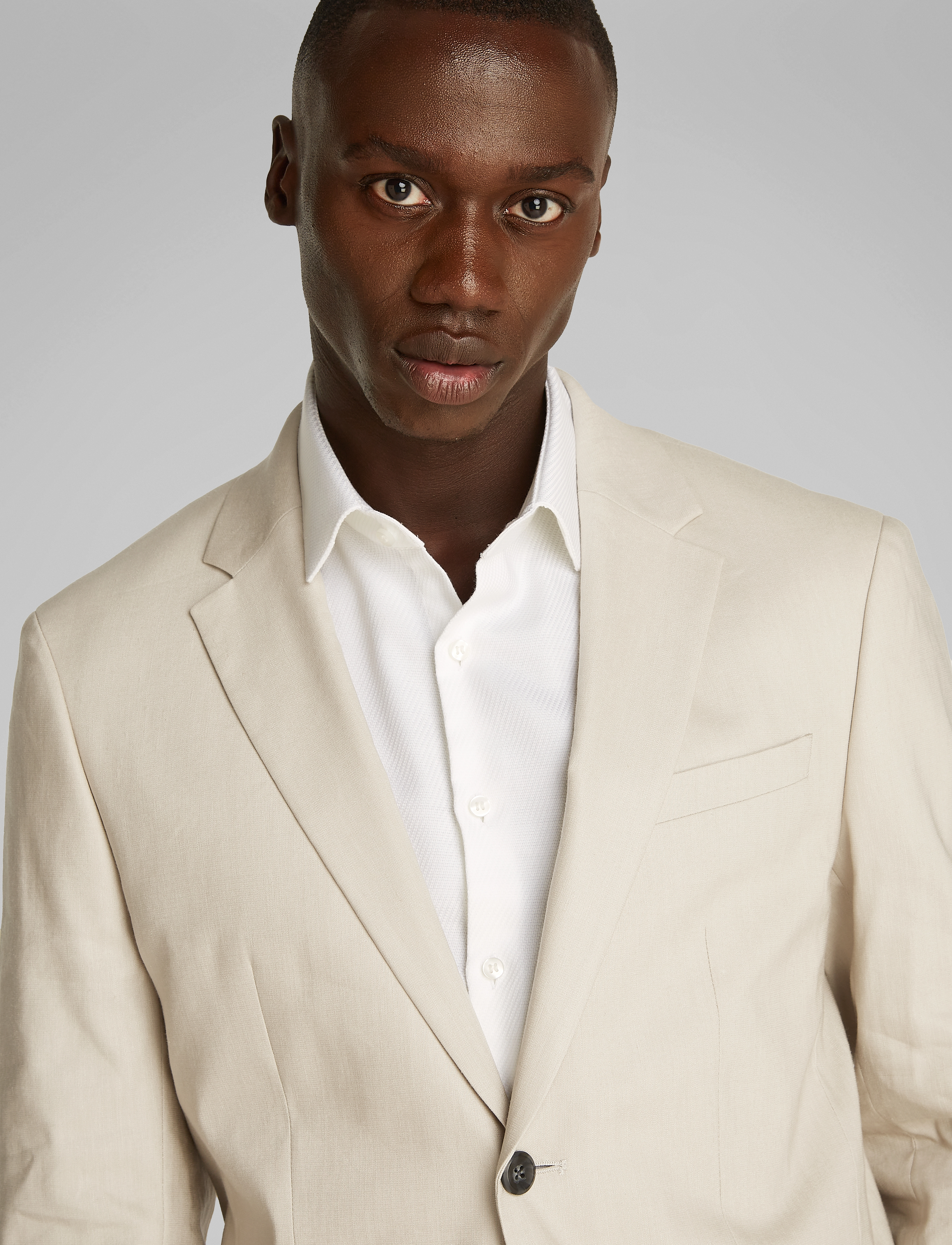 Calvin Klein - LINEN LYOCELL STRETCH BLAZER - silver lining - 3