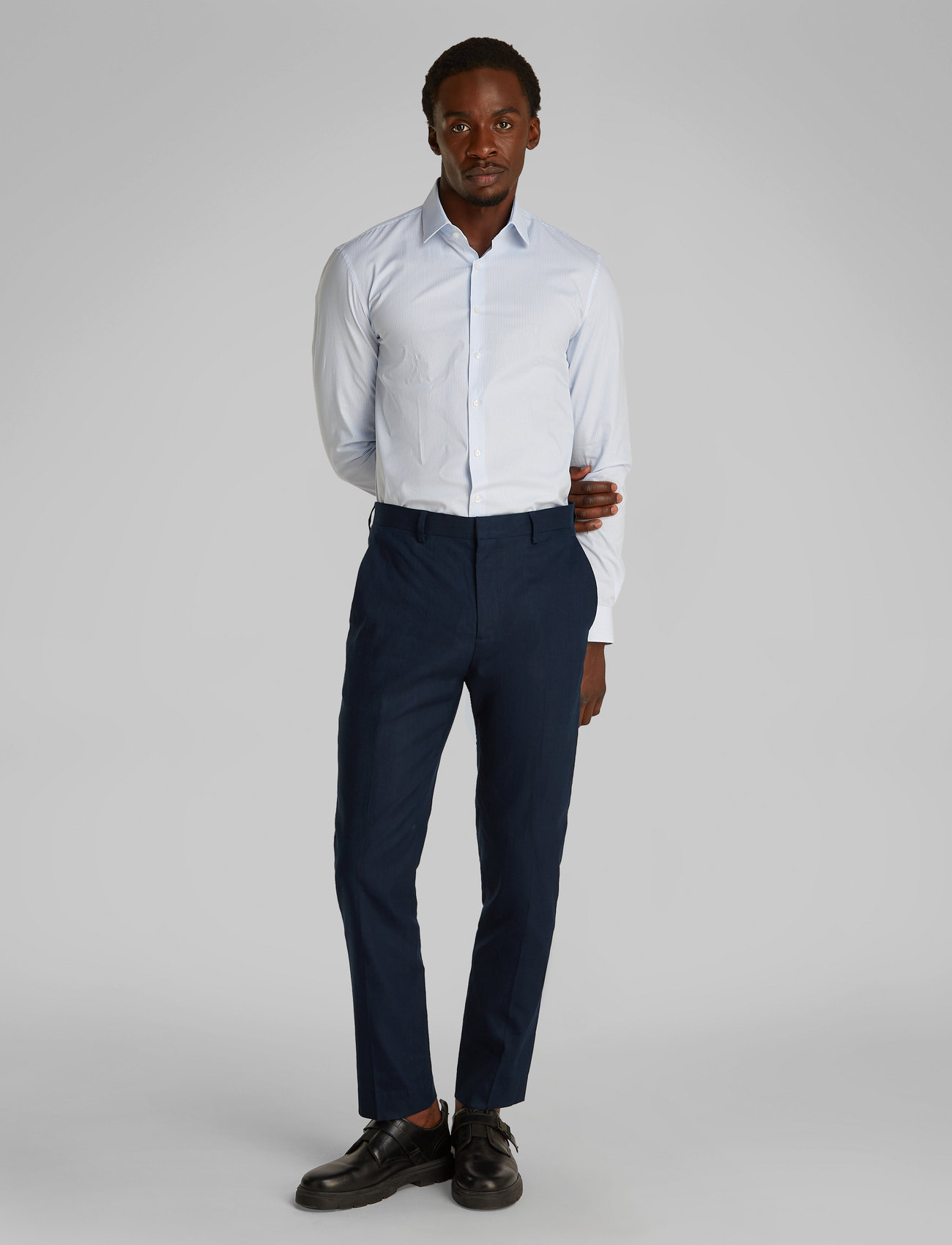 Calvin Klein - LINEN LYOCELL STRETCH TAPERED - dark sapphire - 1