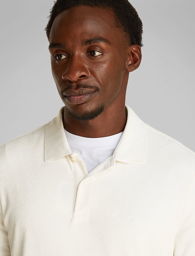 Calvin Klein - TOWELLING POLO - kurzärmelig - tofu - 3