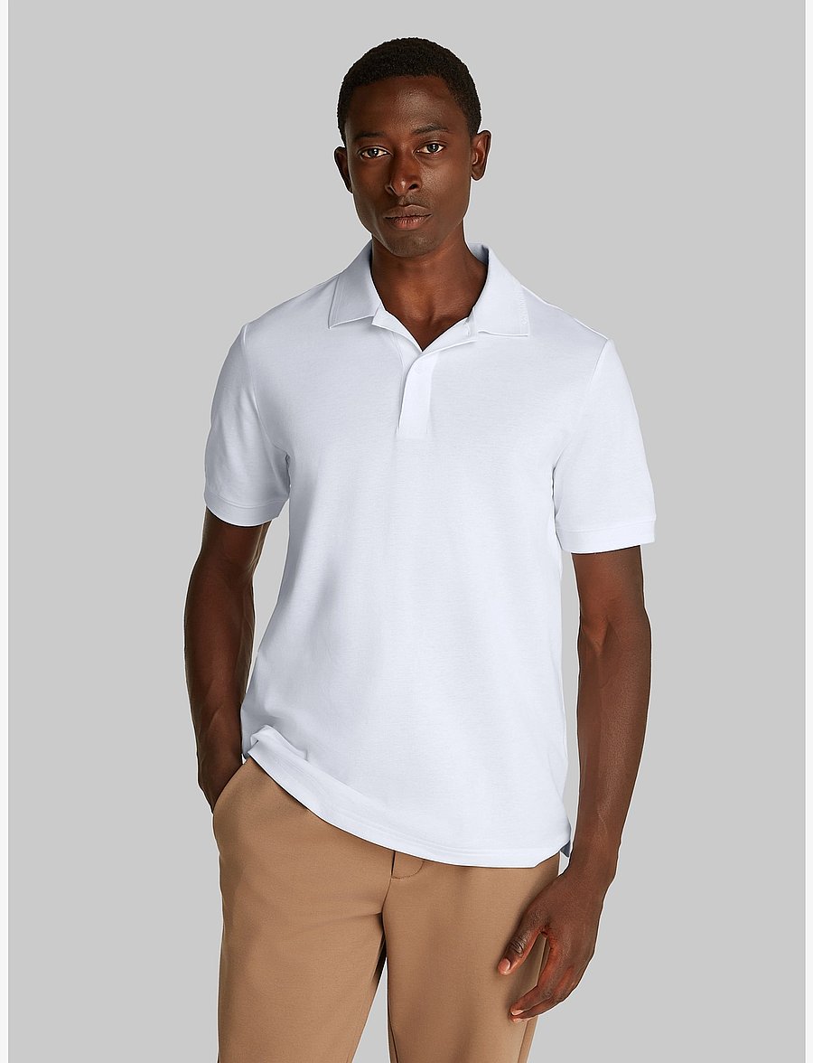 Calvin Klein - THERMO TECH PIQUE SLIM POLO - kurzärmelig - bright white - 0