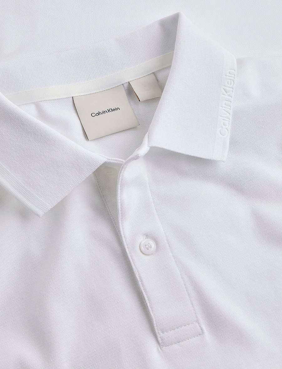 Calvin Klein - THERMO TECH PIQUE SLIM POLO - kurzärmelig - bright white - 5