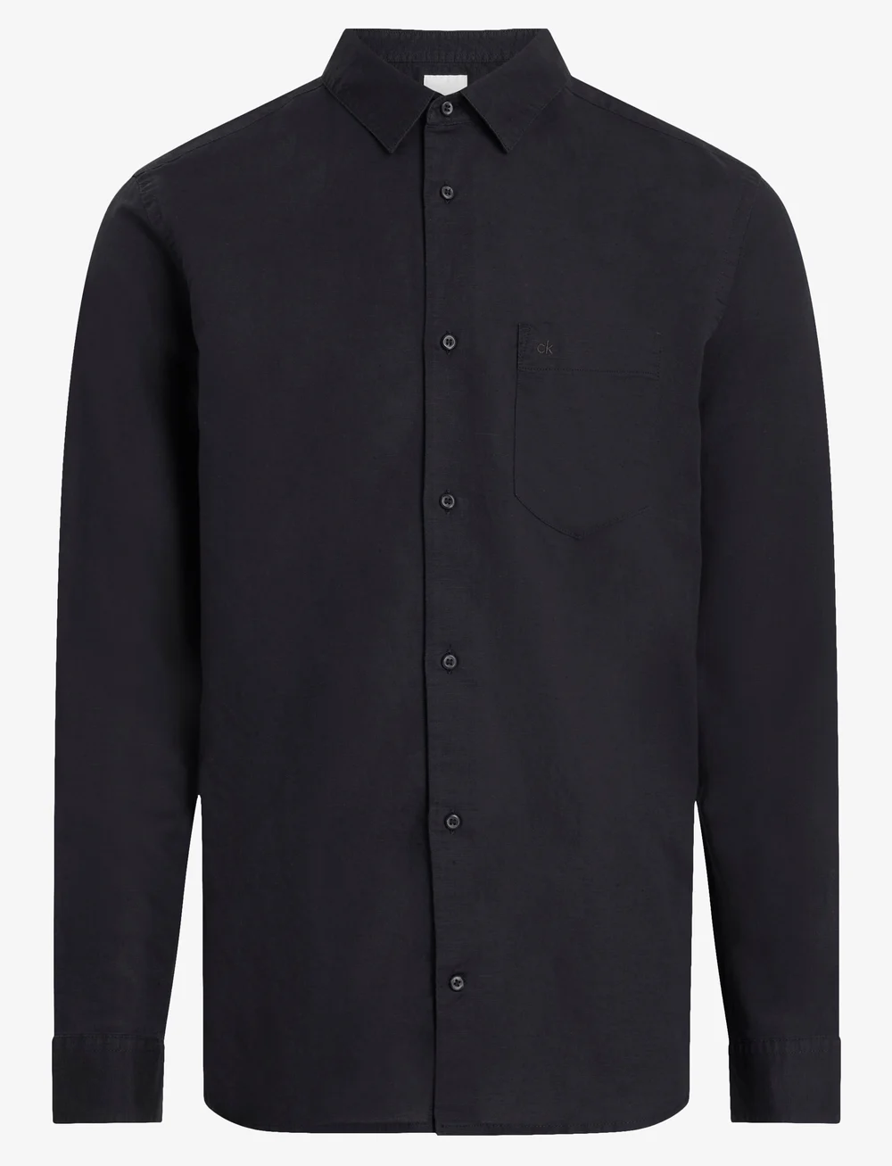Calvin Klein - LINEN COTTON REGULAR L/S SHIRT - hørskjorter - ck black - 1