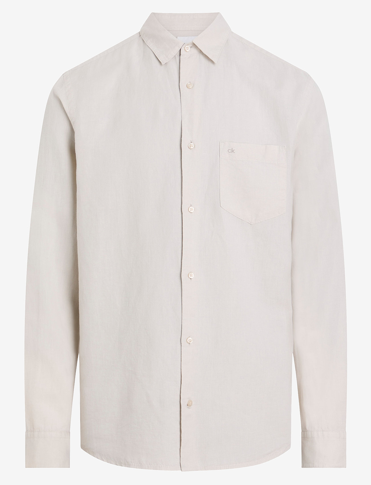 Calvin Klein - LINEN COTTON REGULAR L/S SHIRT - hørskjorter - silver lining - 1