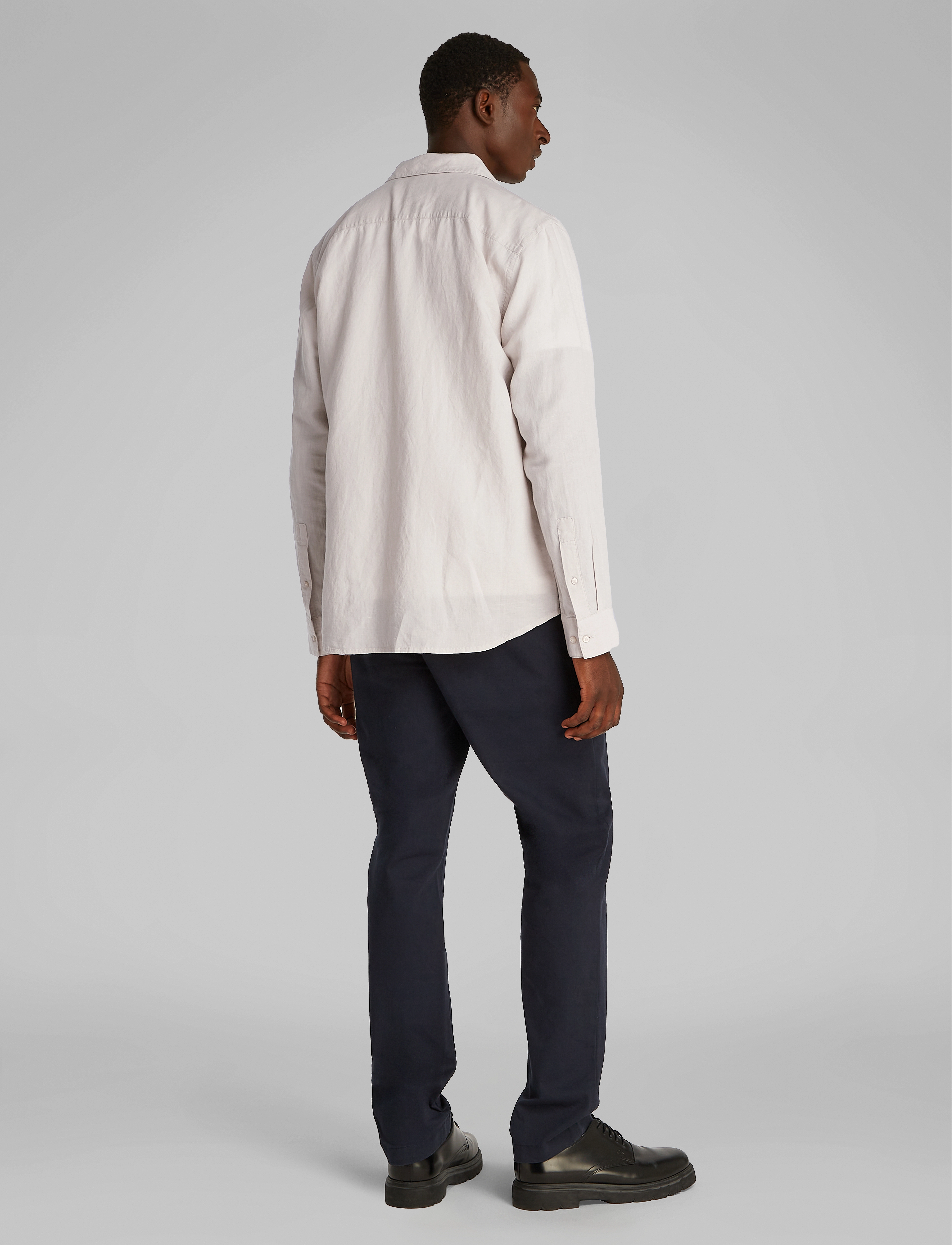 Calvin Klein - LINEN COTTON REGULAR L/S SHIRT - silver lining - 2