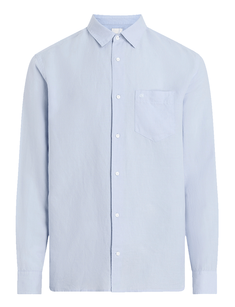 Calvin Klein - LINEN COTTON REGULAR L/S SHIRT - leinenhemden - zen blue - 1