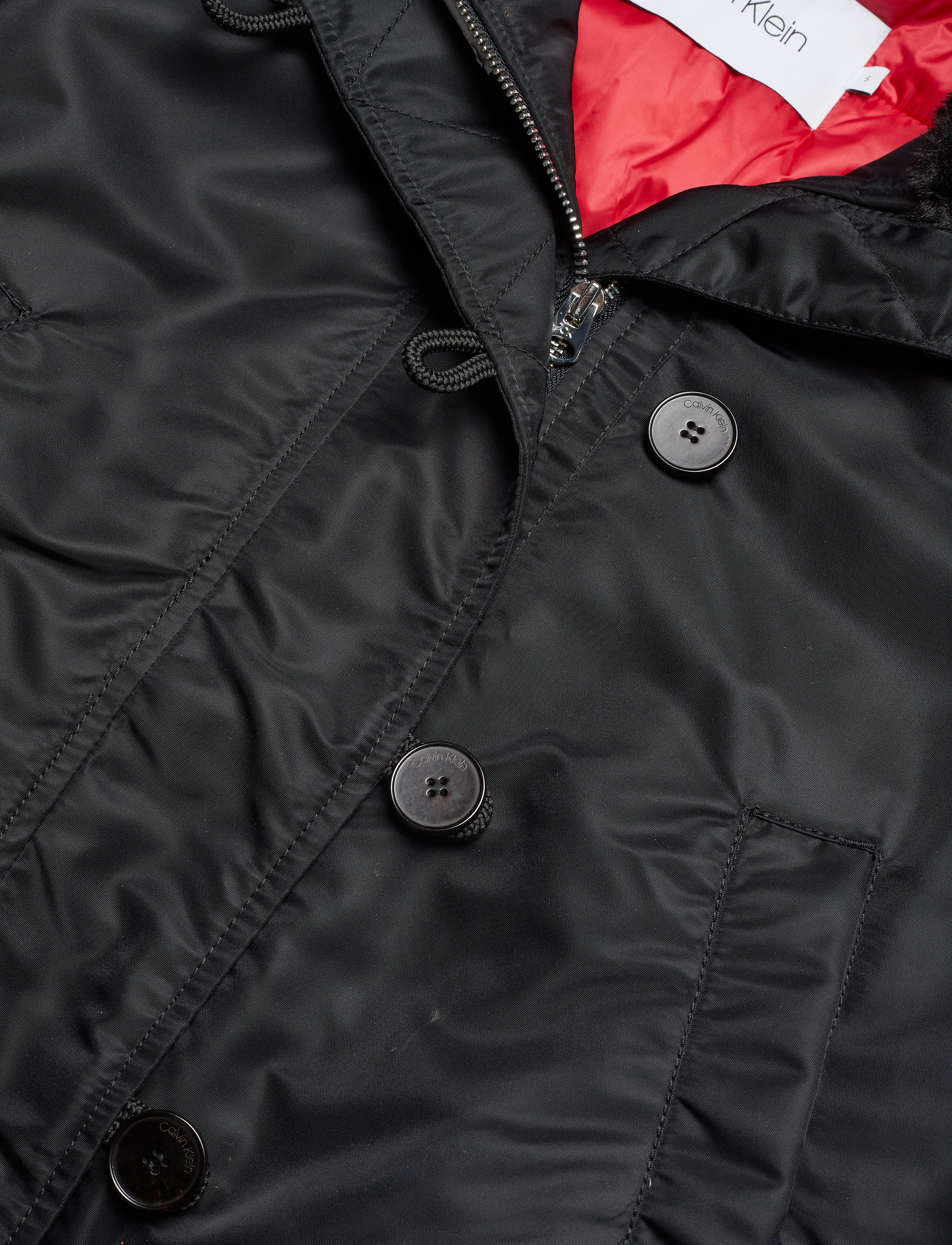 Calvin Klein - HOODED FAUX FUR JKT - black - 4