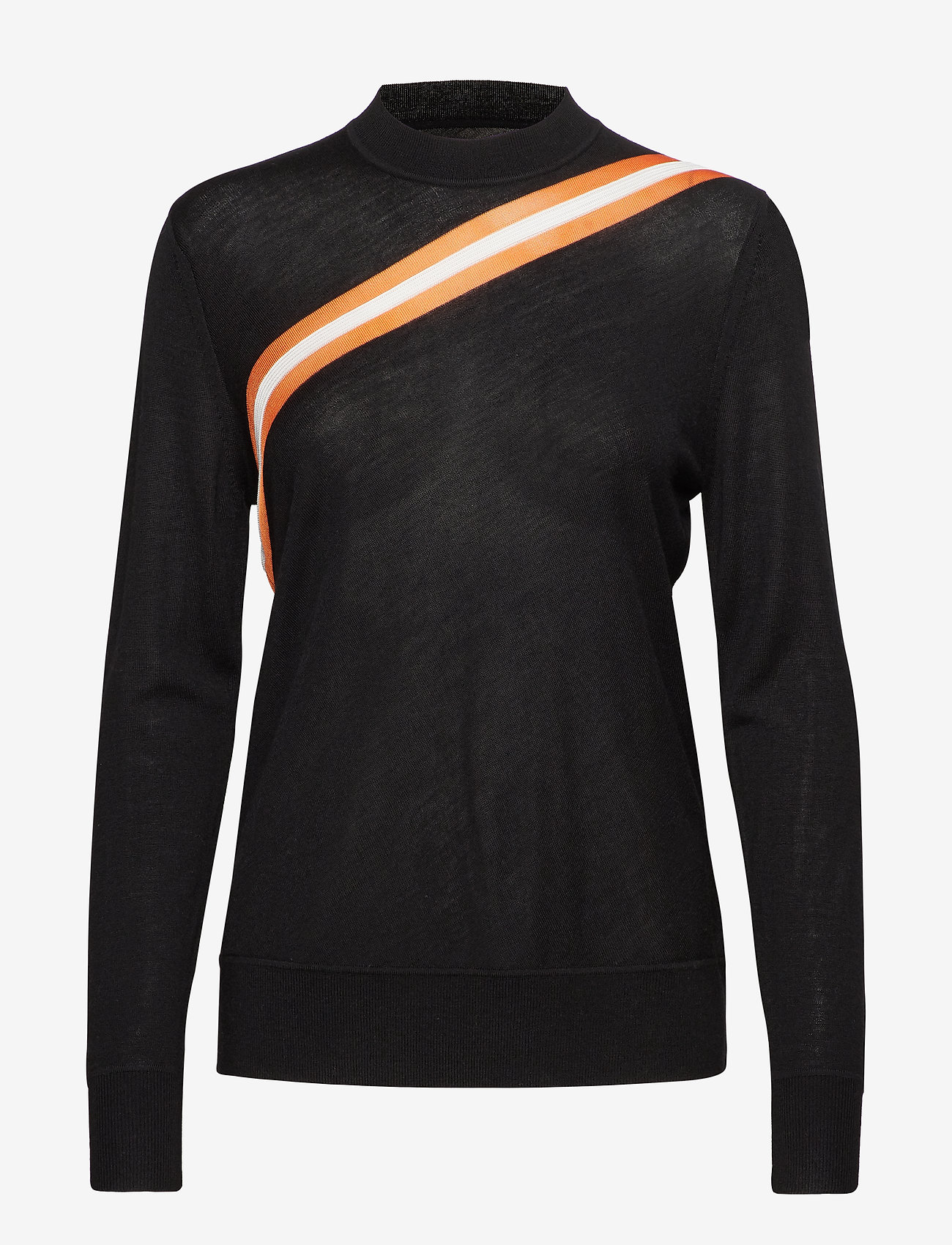 Calvin Klein - YOKE STRIPE C-NK SWT - perfect black - 0