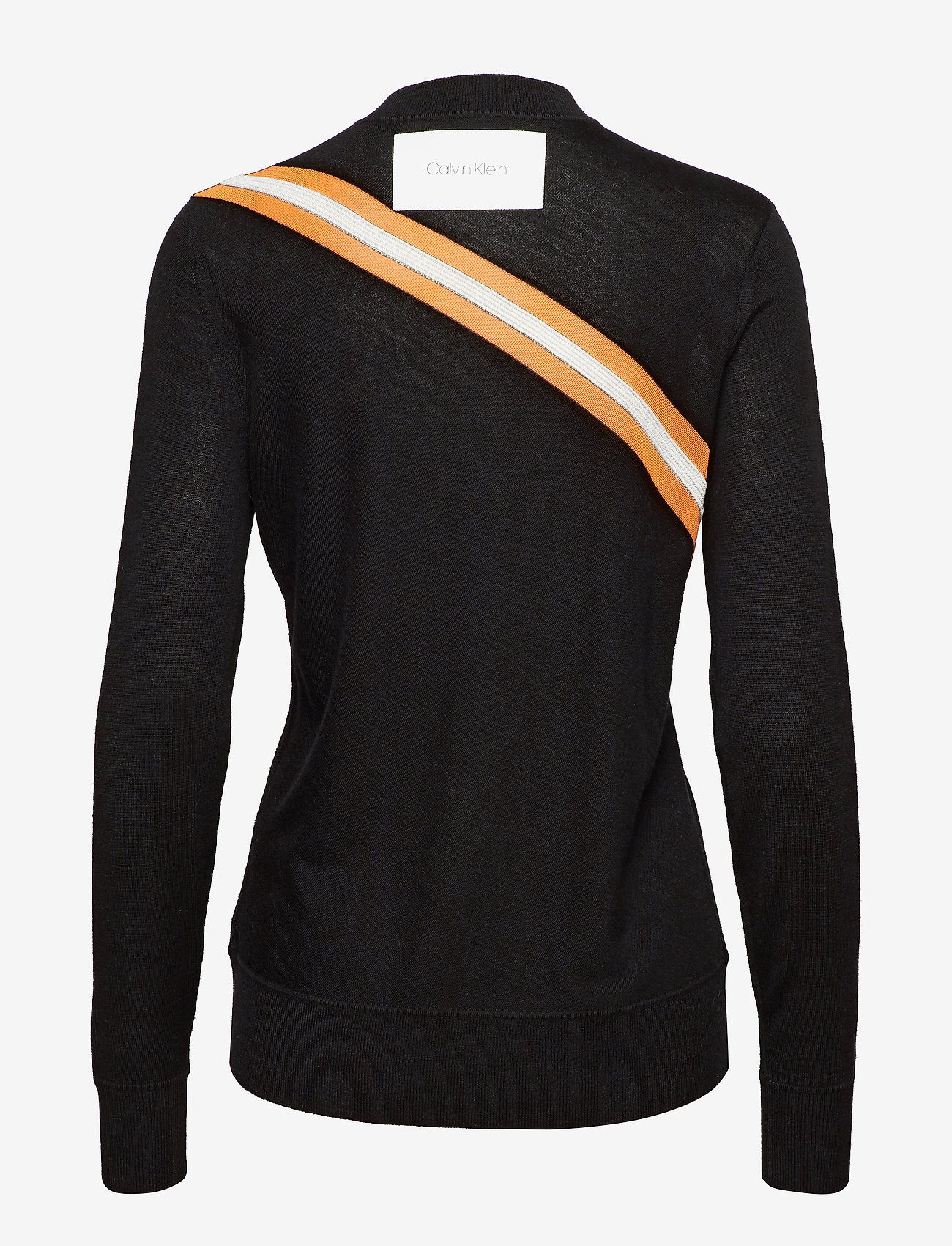 Calvin Klein - YOKE STRIPE C-NK SWT - perfect black - 1