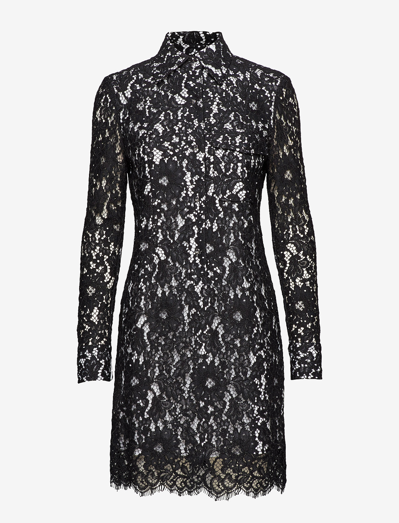 Calvin Klein - LACE DRESS LS - perfect black - 0