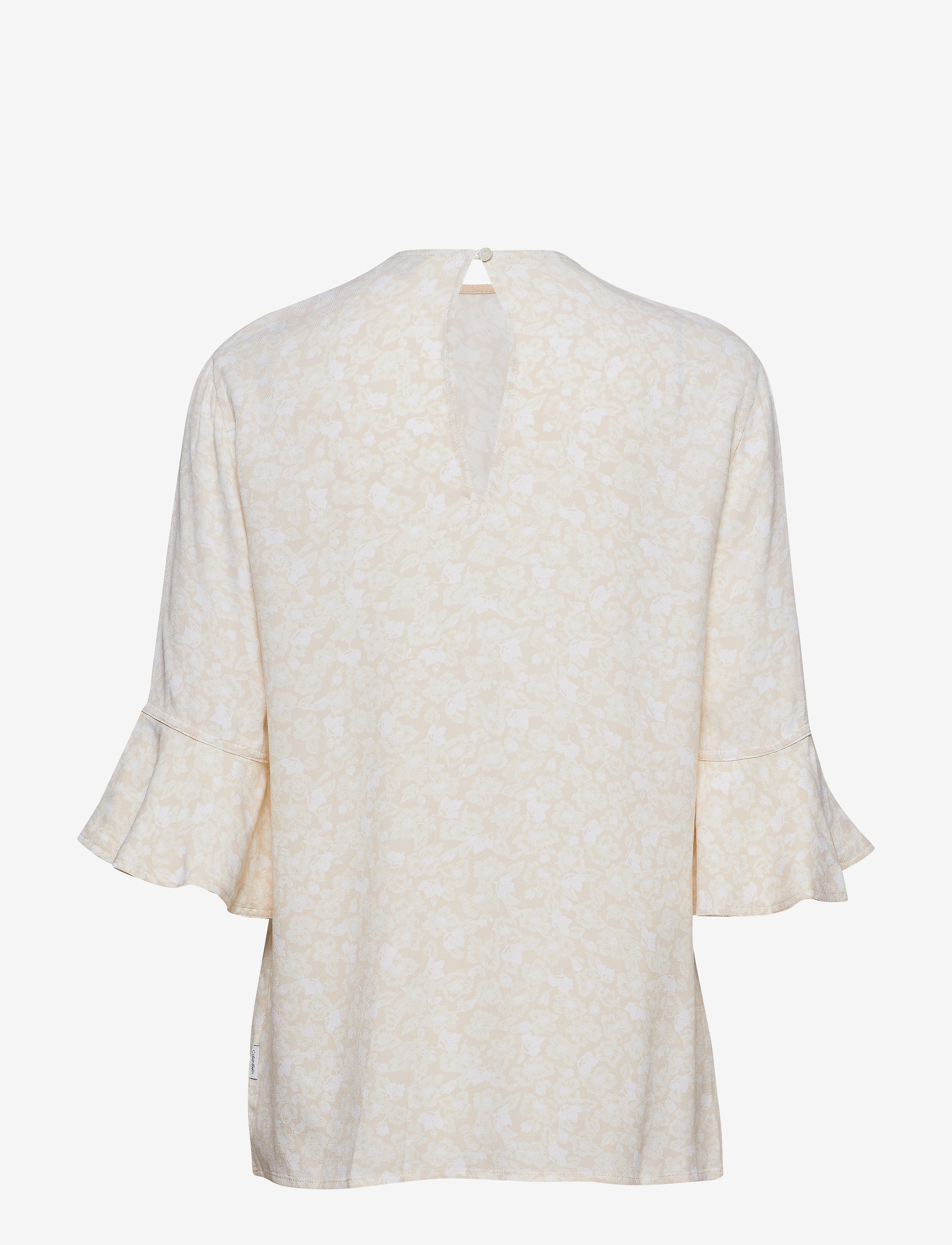 Calvin Klein - PRT PEPLUM SLV BLOUSE SS - vintage flower - nude - 1
