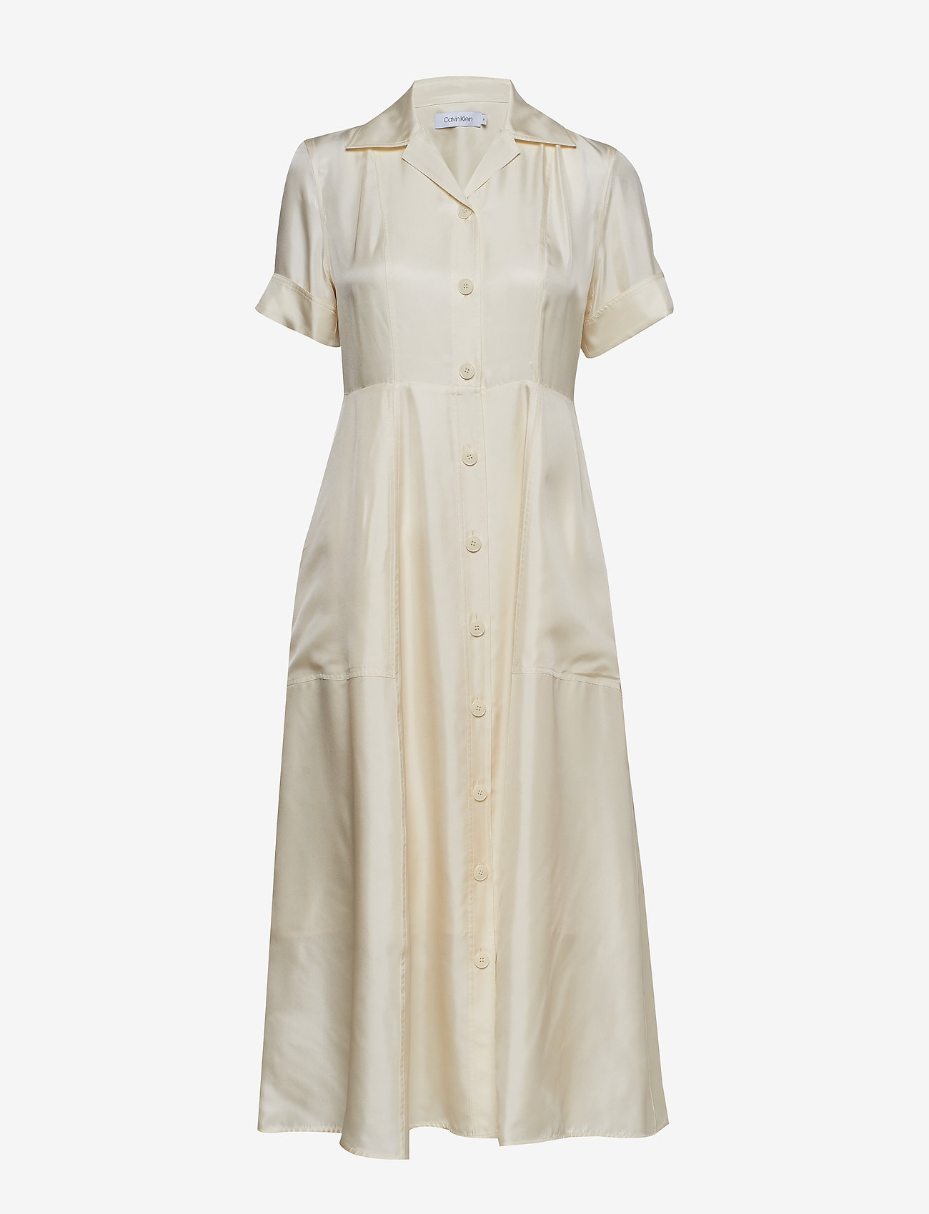 Calvin Klein - SILK TWILL LONG SHIRT DRESS SS - calico - 0
