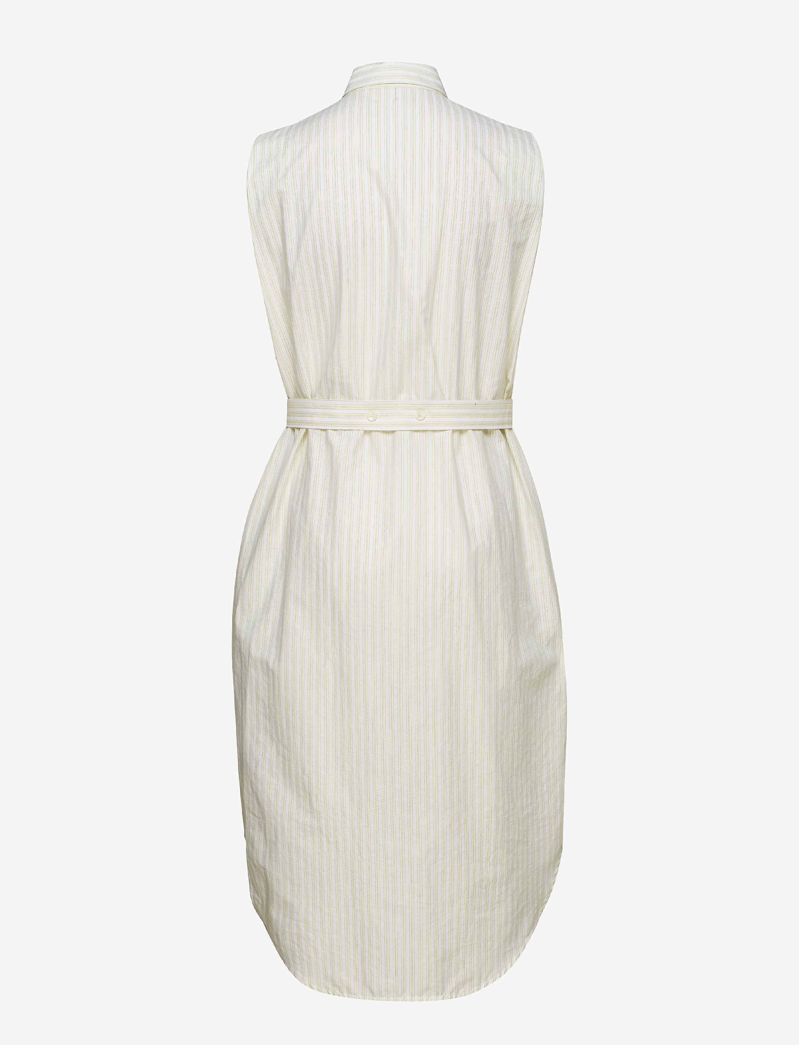 Calvin Klein - STP BELT DETAIL SHIRT DRESS NS - white / lemonade stripe - 2