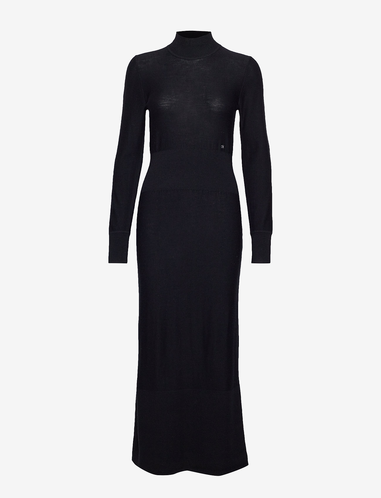 Calvin Klein - SUPERFINE WOOL COLUMN DRESS - calvin black - 0