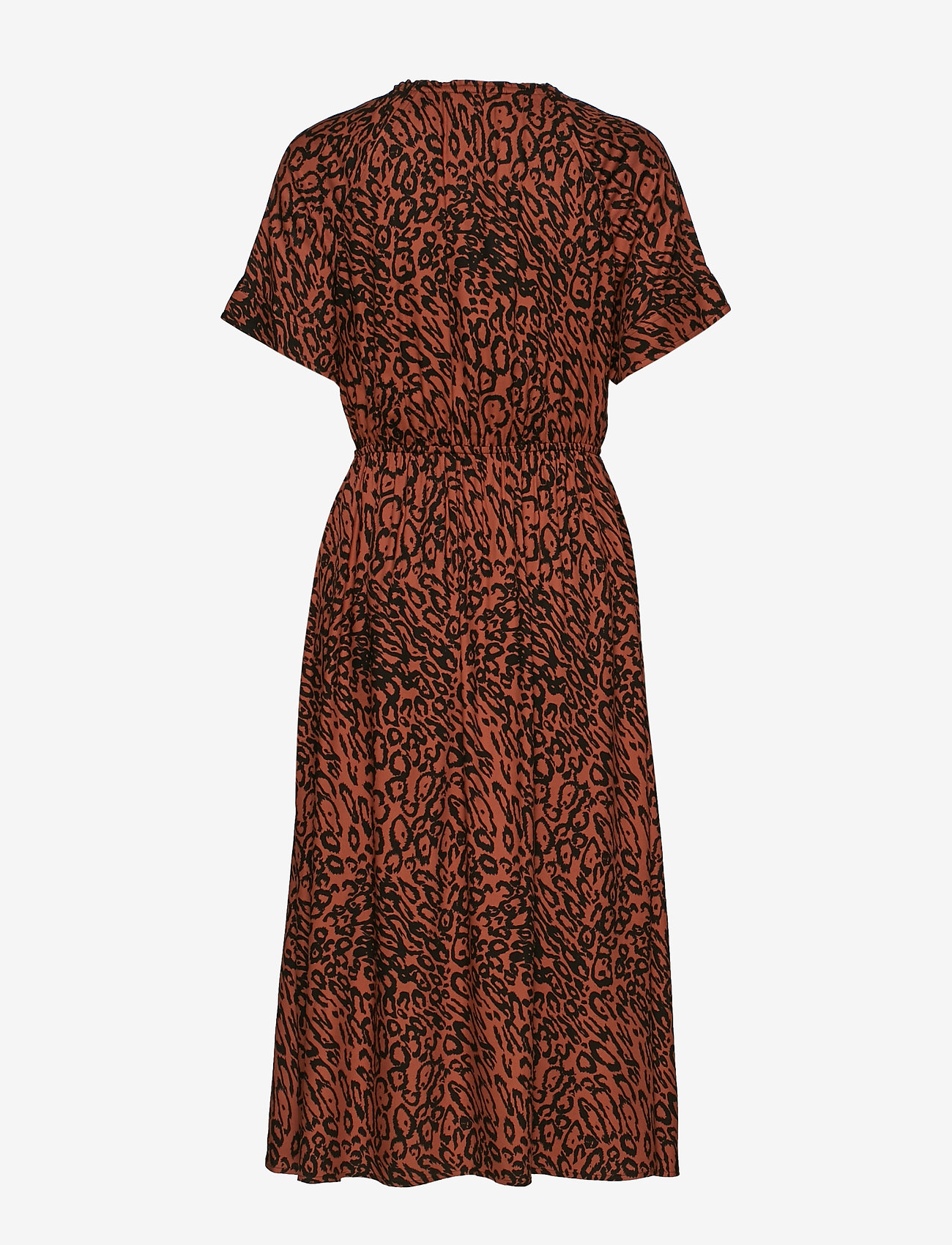 Calvin Klein - LEOPARD 3/4 SLV WAIST DRESS - leopard - brown - 1