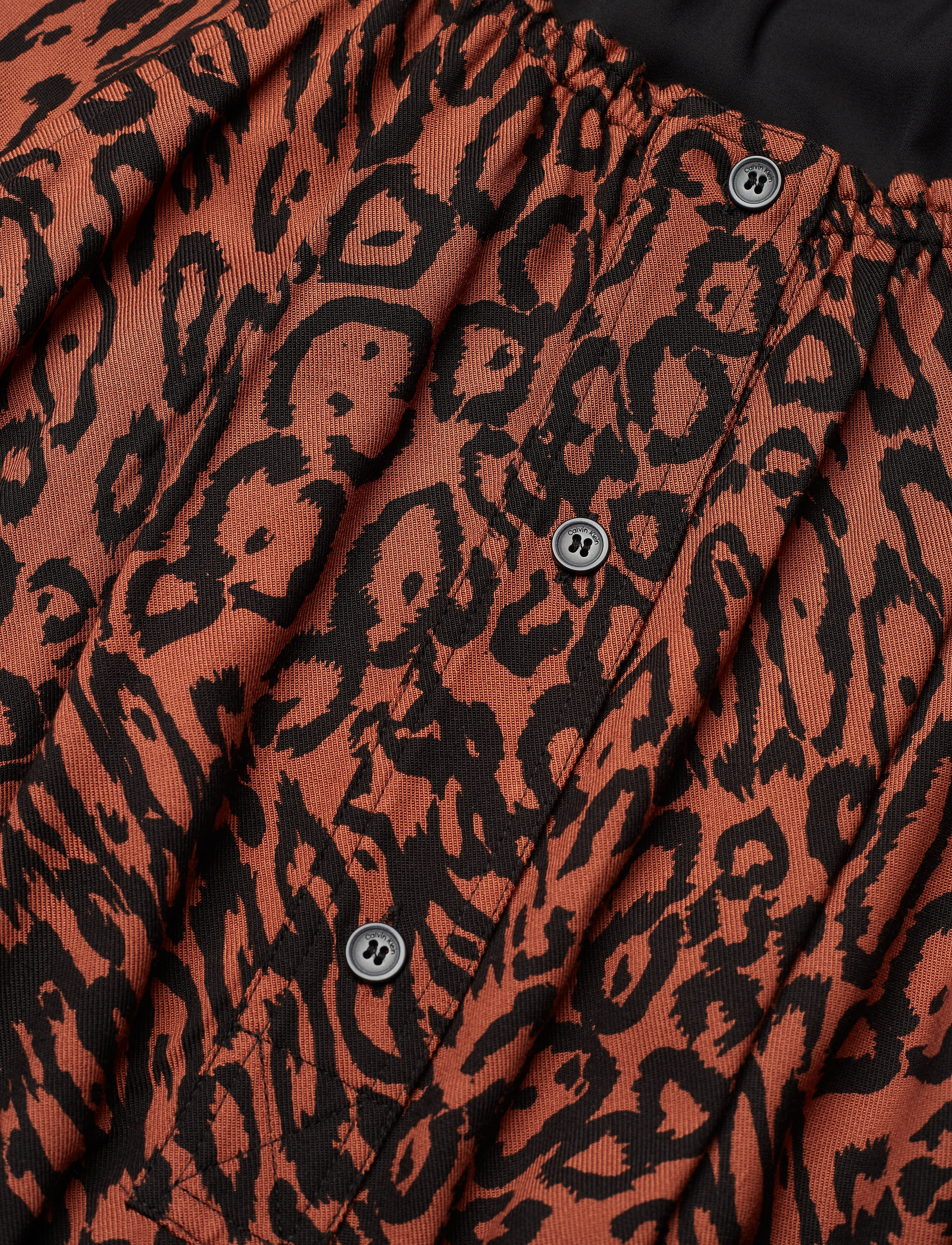 Calvin Klein - LEOPARD 3/4 SLV WAIST DRESS - leopard - brown - 2