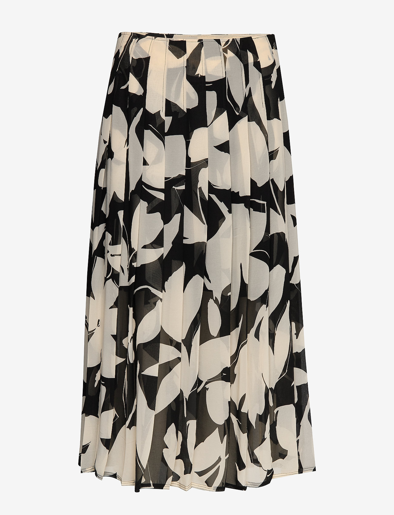 Calvin Klein - PRINTED KNIFE PLEAT - bold floral - black / macadami - 0