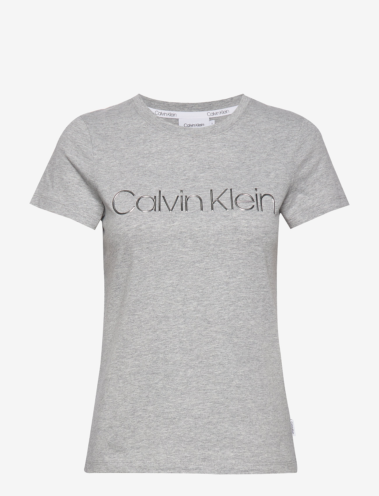 Calvin Klein - SLIM FIT METALLIC LOGO TEE - light grey heather - 0