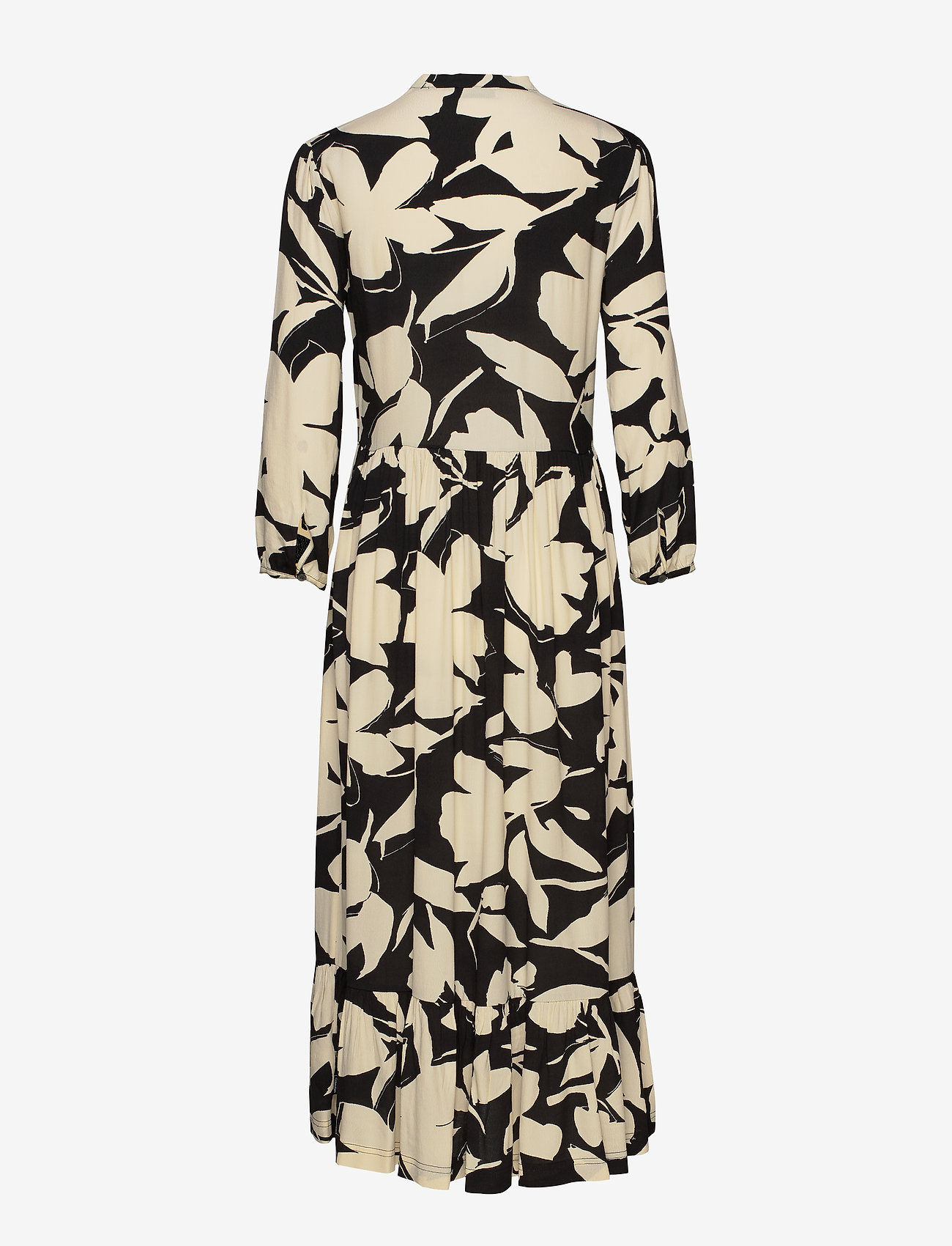 Calvin Klein - 3/4 SLV BUTTON V-NK - bold floral - black / macadami - 1