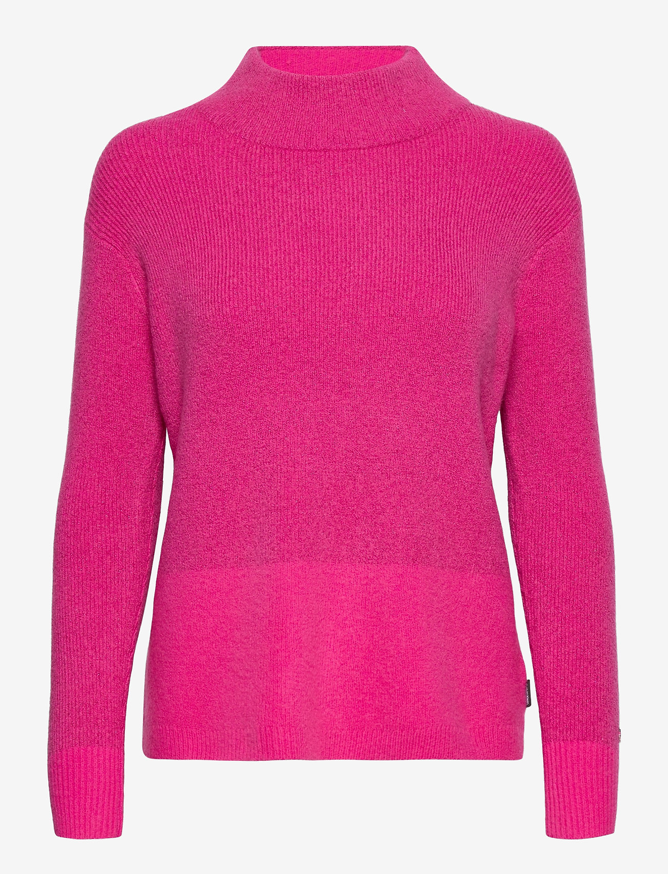 LS LUREX MOCK NECK SWEATER - FUCHSIA PURPLE