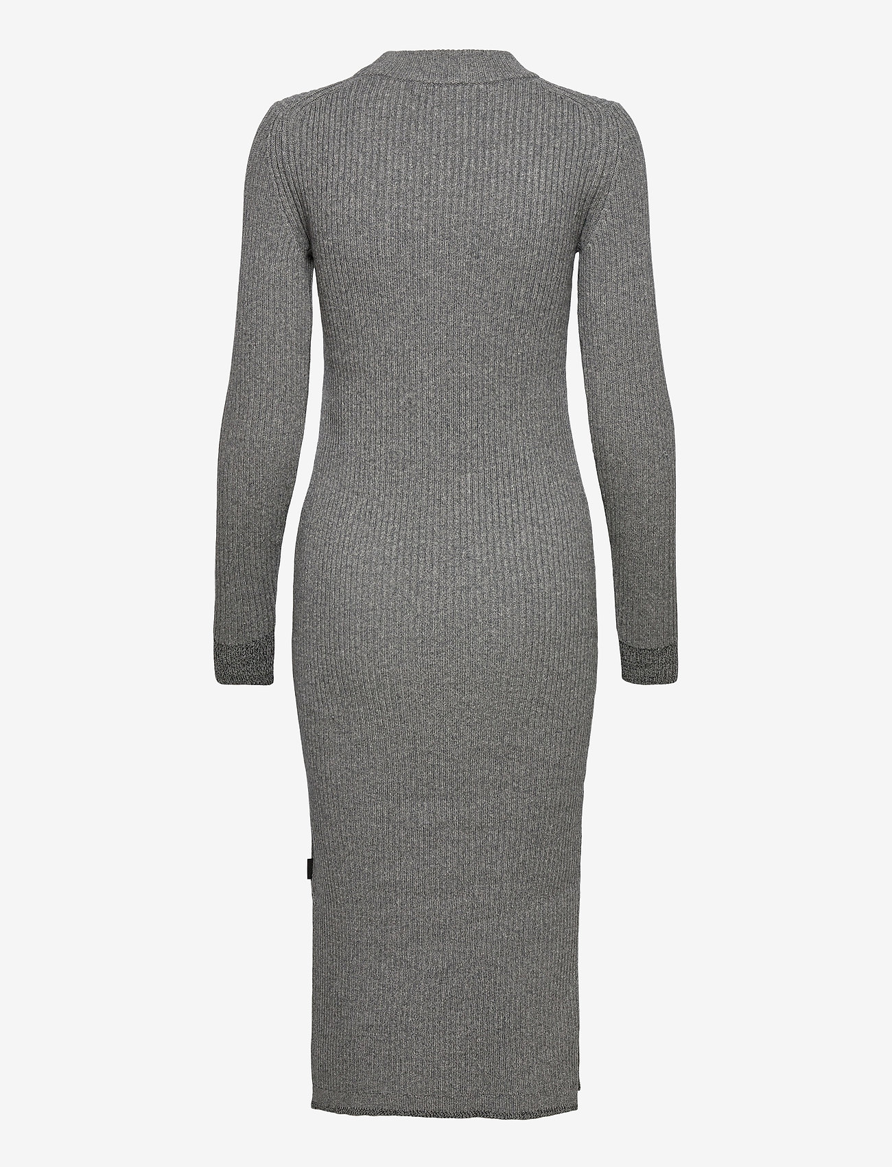 Calvin Klein - LS ROLL NECK KNITTED MIDI DRESS - mid grey heather - 1