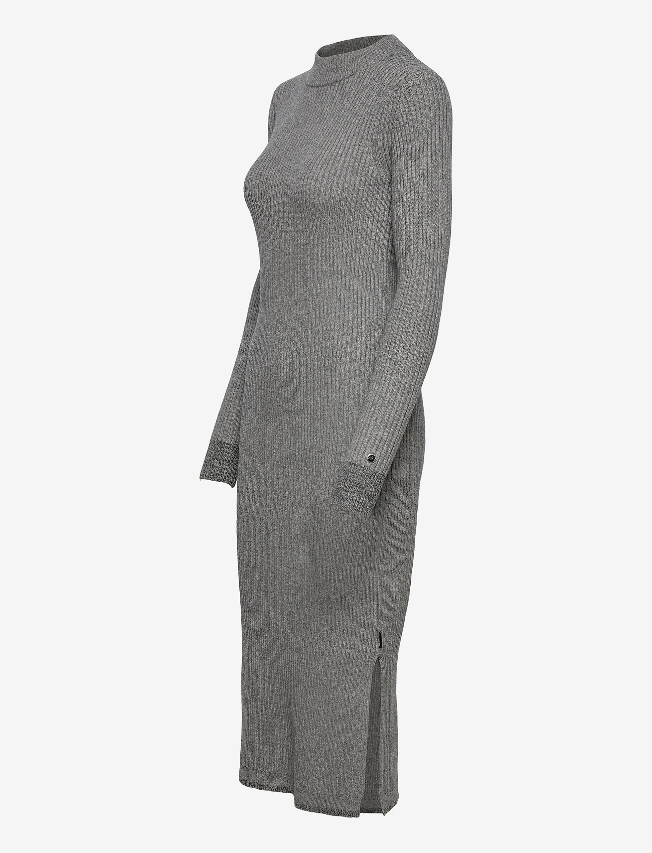 Calvin Klein - LS ROLL NECK KNITTED MIDI DRESS - mid grey heather - 2
