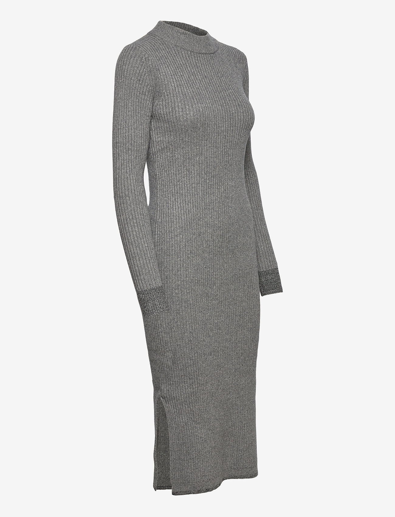 Calvin Klein - LS ROLL NECK KNITTED MIDI DRESS - mid grey heather - 3