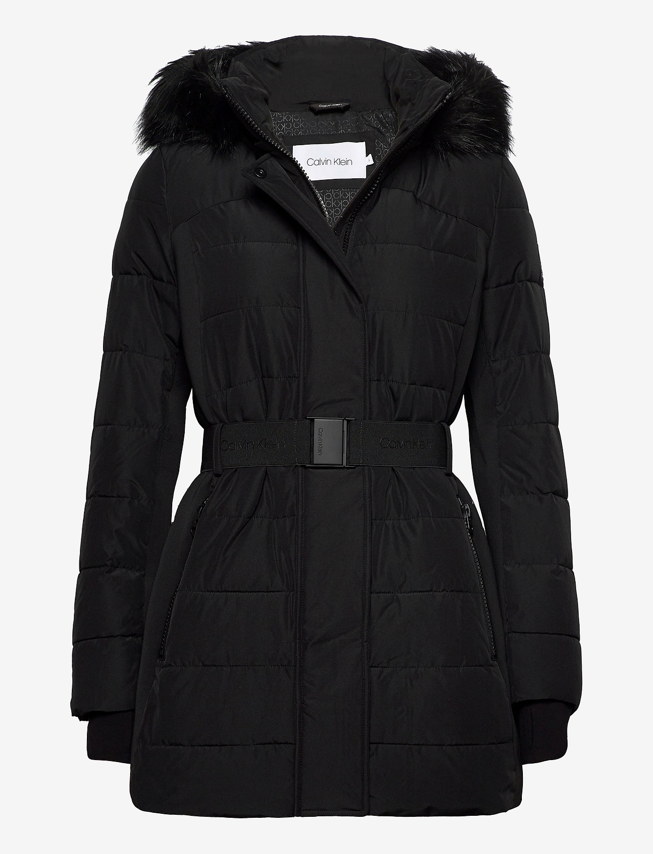 SCUBA BELTED COAT - CK BLACK
