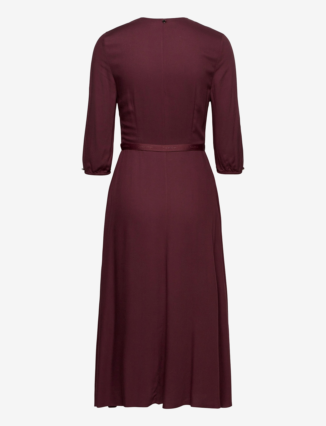 Calvin Klein - VISCOSE TWILL WRAP MIDI DRESS - port royale - 1