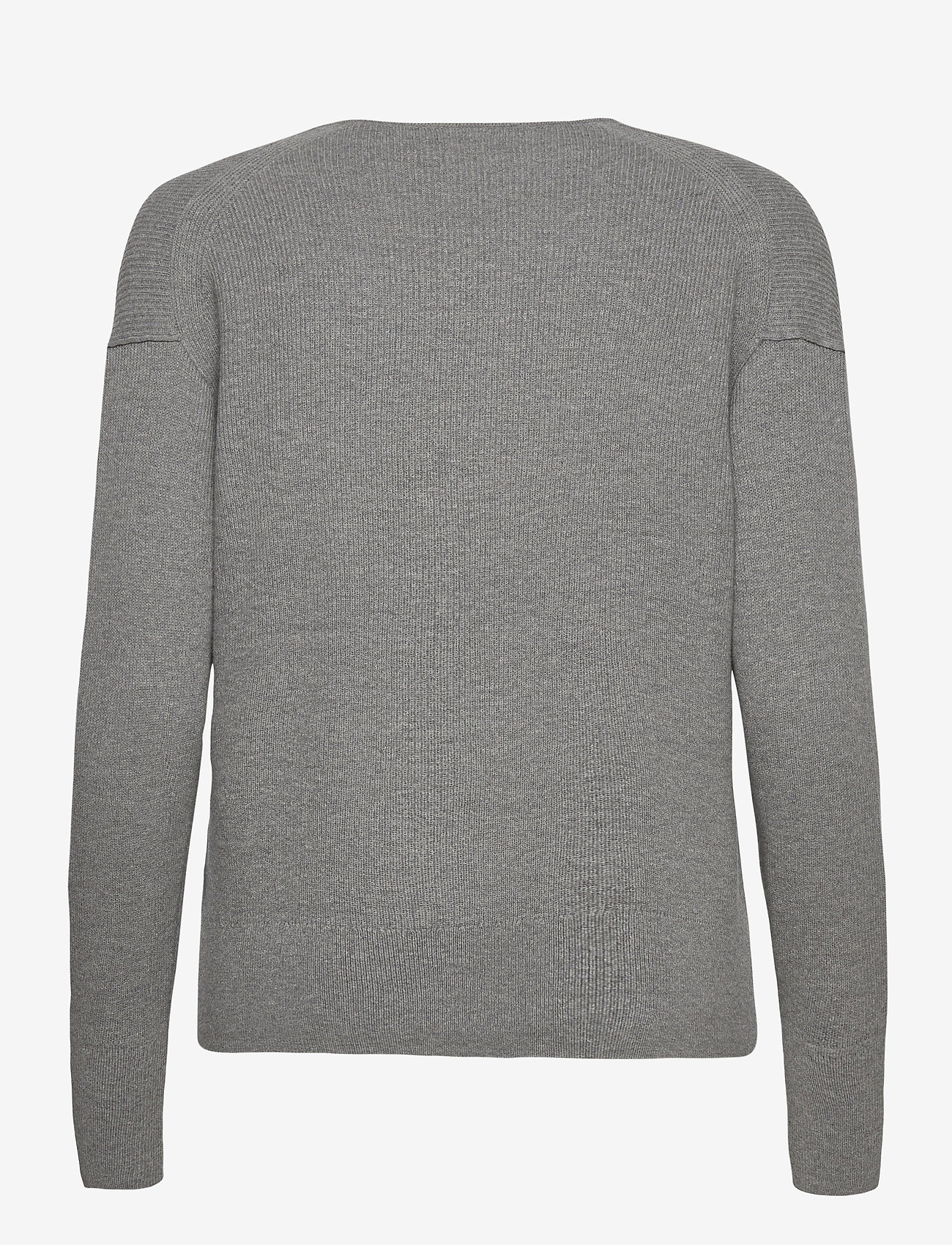 Calvin Klein - LS OPEN NECK SWEATER - mid grey heather - 1
