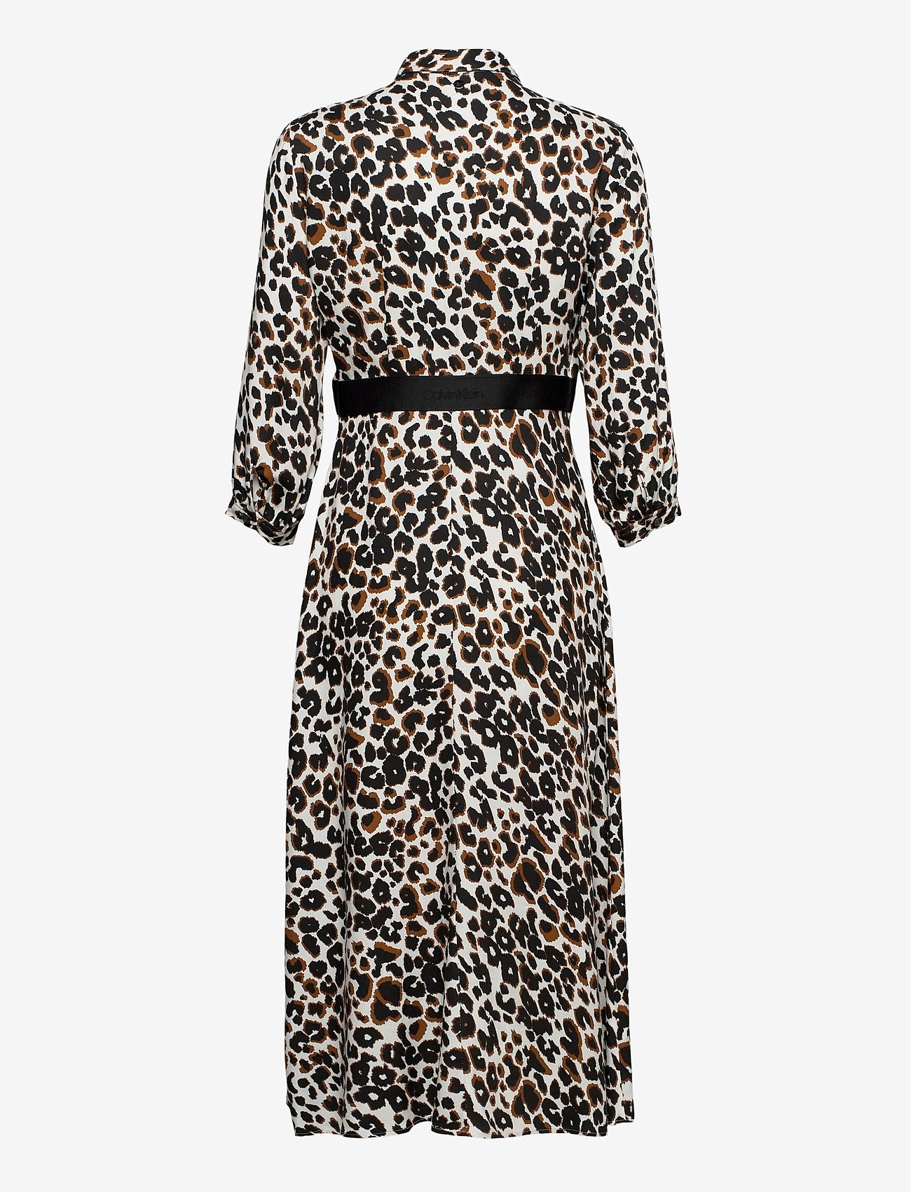 Calvin Klein - MIDI SHIRT DRESS - white black leopard  print - 1