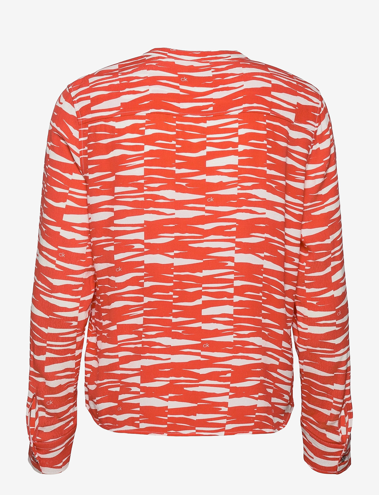 Calvin Klein - VISCOSE RAYON LS PIPING BLOUSE - stripey zebra fiesta / ecru - 1
