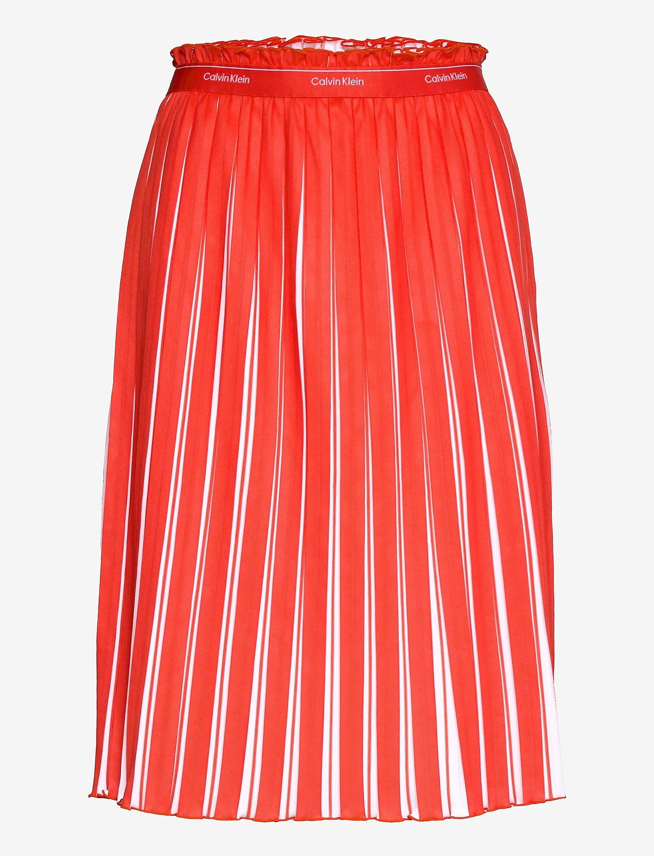 TWO TONE MIDI SKIRT - FIESTA / BRIGHT WHITE STRIPE