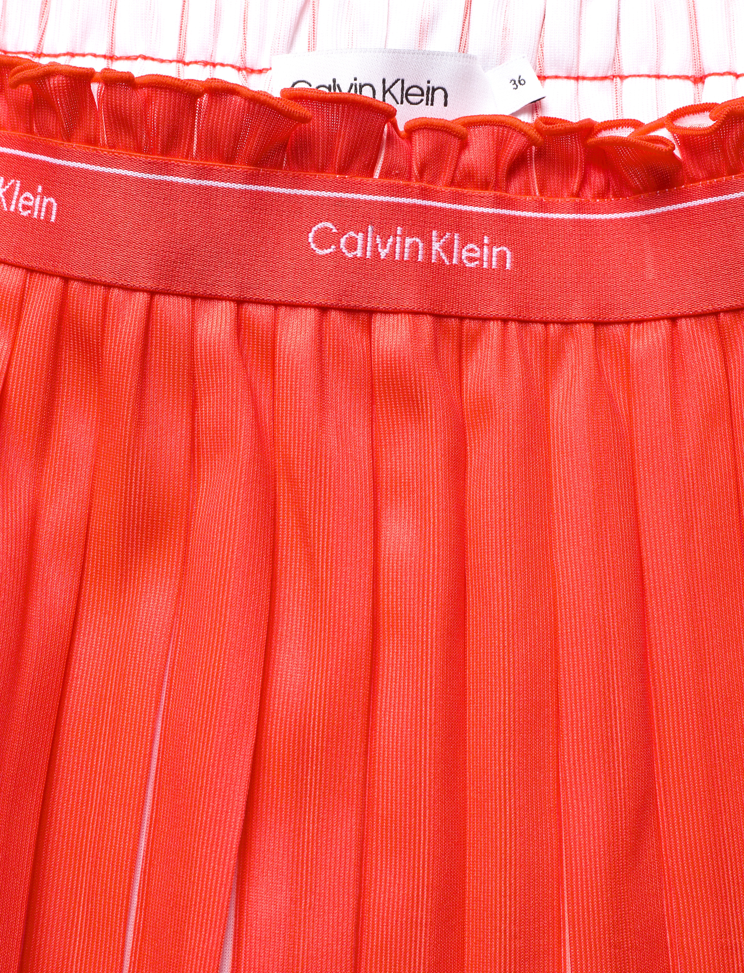 Calvin Klein - TWO TONE MIDI SKIRT - fiesta / bright white stripe - 2