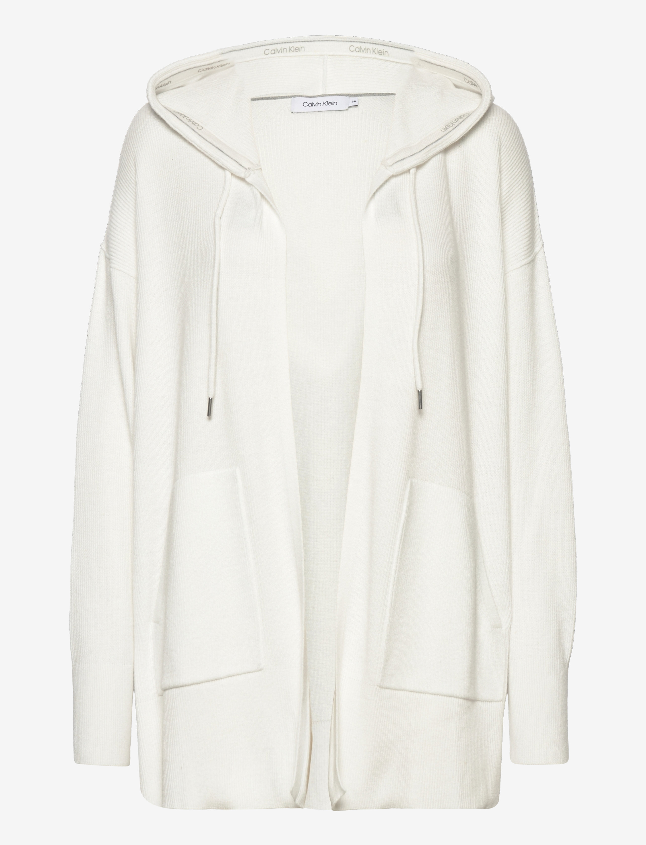 Calvin Klein - ESSENTIAL RIB HOODED CARDIGAN - ecru - 0