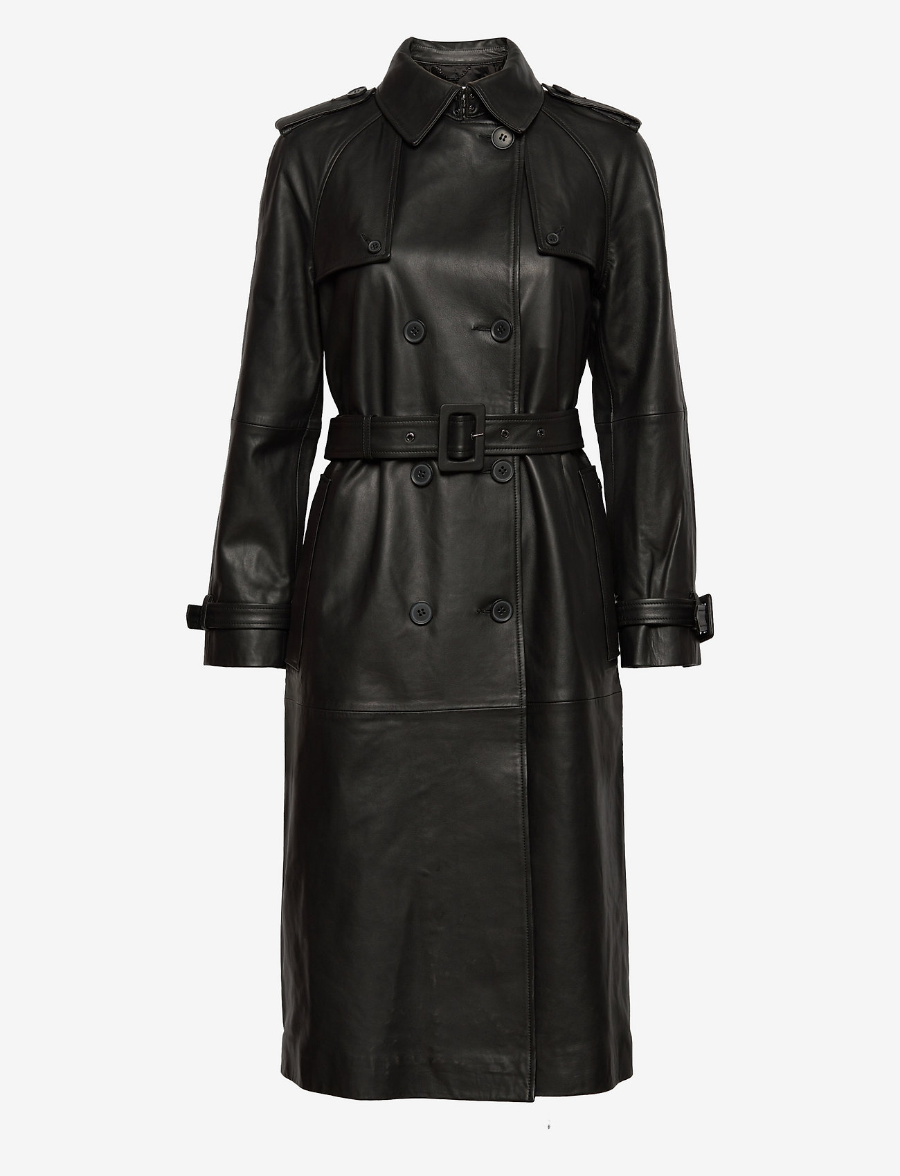 Calvin Klein - LEATHER TRENCH COAT - ck black - 0